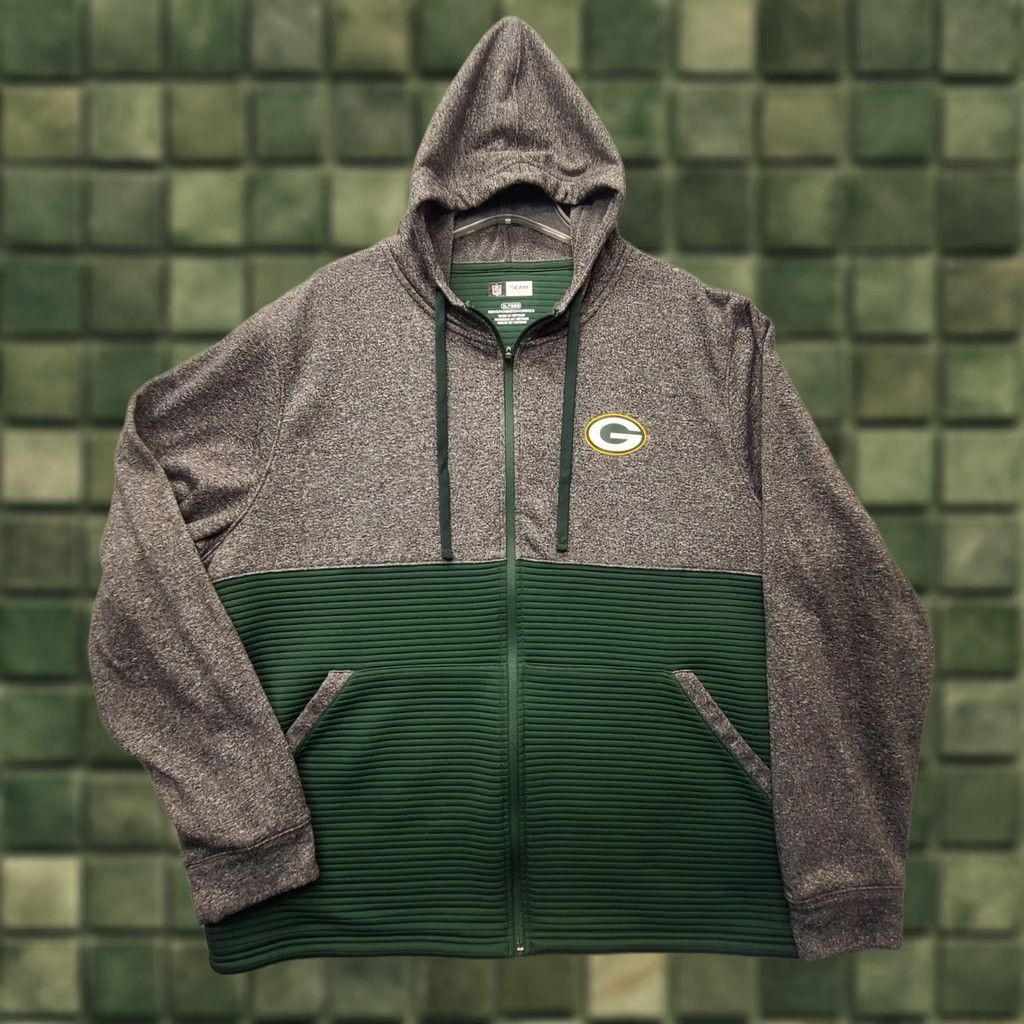 NFL VINTAGE? No. Green Bay Packers Pullover Mens XL Team Apparel Full Zip Hoodie Ribbed Casual Size US XL / EU 56 / 4 - 1 Thumbnail