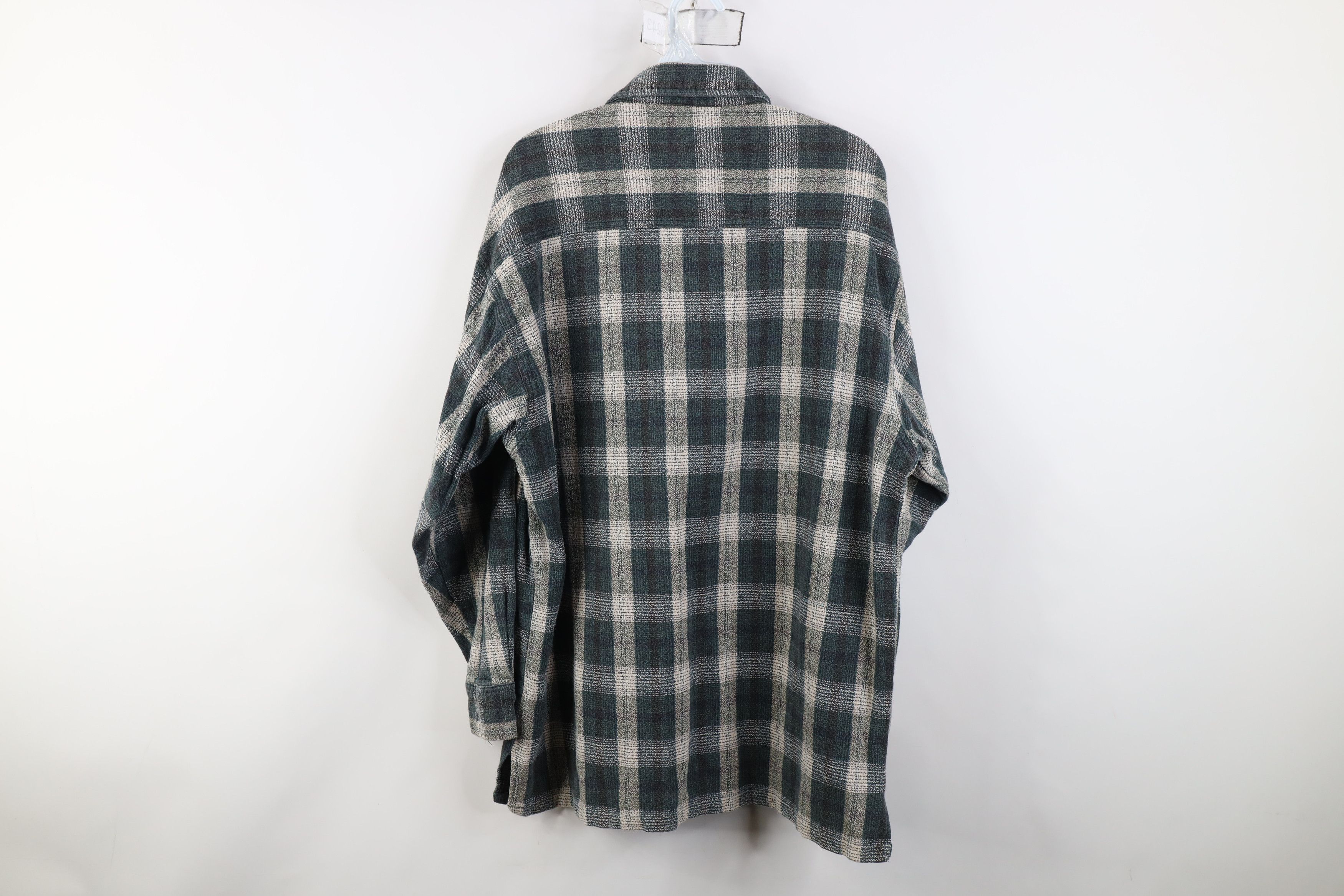 Vintage Vintage 90s Streetwear Tweed Collared Button Shirt Plaid Size US L / EU 52-54 / 3 - 11 Thumbnail