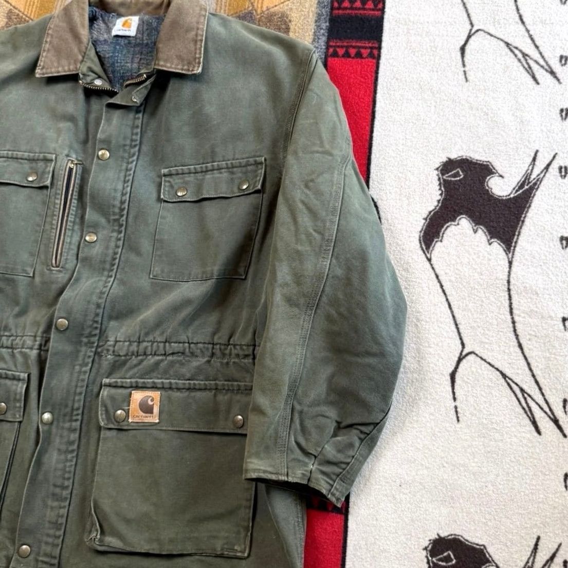 Carhartt VINTAGE Carhartt Jacket XL Green Chore Workwear Duster Style Plaid Lined 90s Mens Size US XL / EU 56 / 4 - 7 Thumbnail