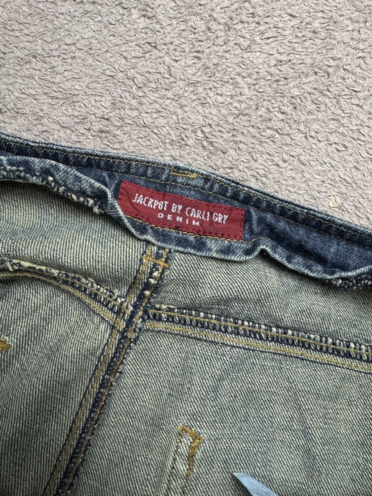 If Six Was Nine × Japanese Brand × Le Grande Bleu (L.G.B.) Jackpot Y2K Crazy Jeans Washed Denim LGB ifsixwasnine vibe Size US 32 / EU 48 - 8 Thumbnail