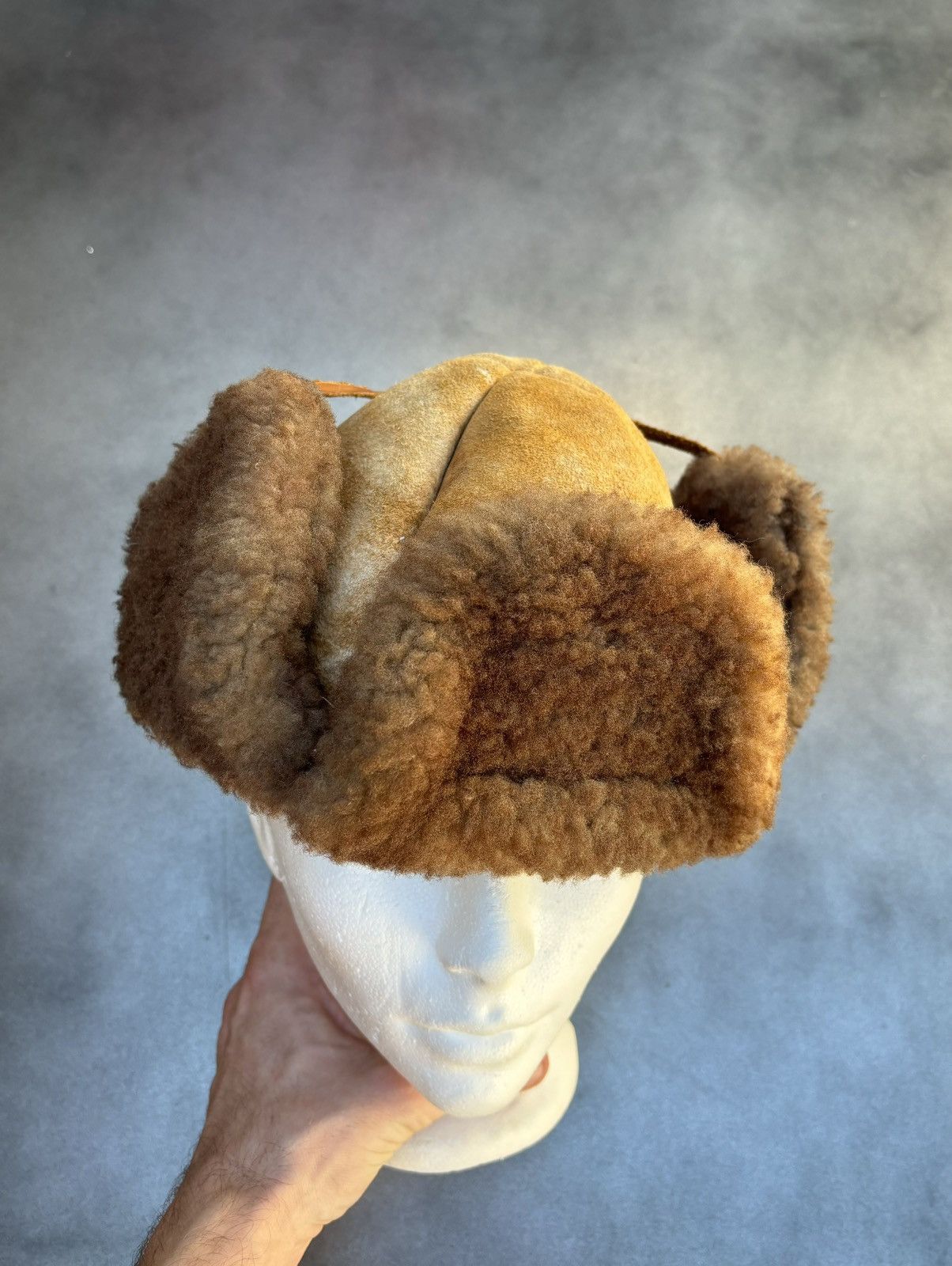 Vintage Vintage Shearling Trapper Sheepskin Ushanka Aviator Hunting Size ONE SIZE - 4 Thumbnail
