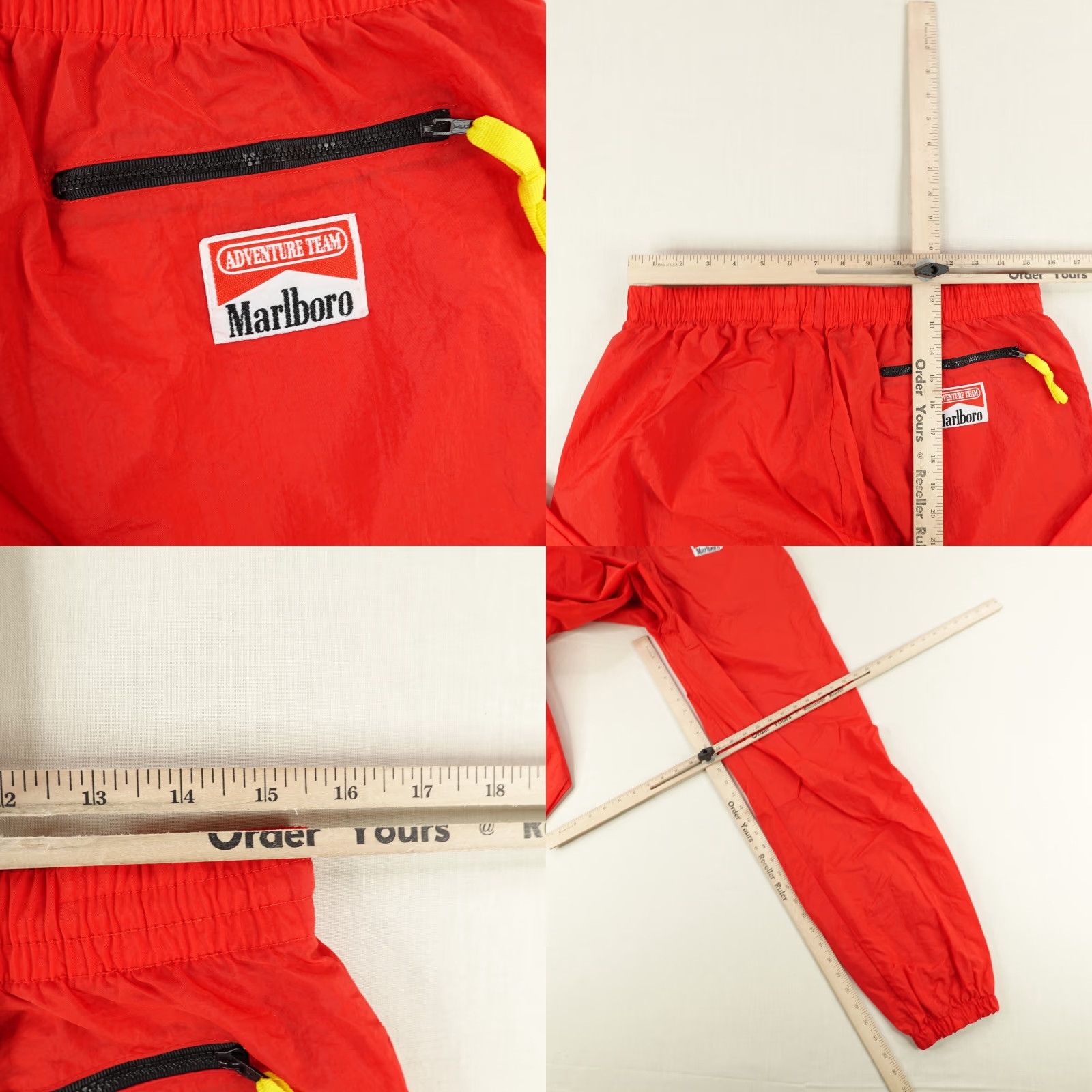 Marlboro VINTAGE Marlboro Track Pants Mens Large Red Tapered Leg 90s Activewear Size US 31 - 8 Thumbnail