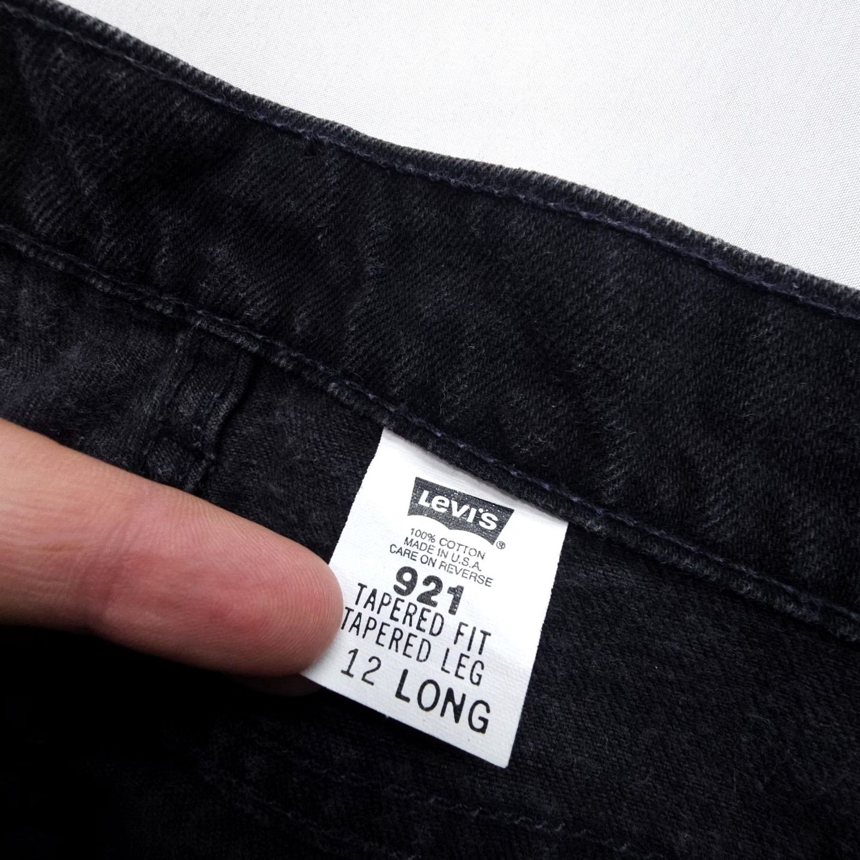 Levi's VINTAGE Levi's Jeans Womens 12 Long Black 90s USA 921 Tapered Orange Tab 5-Pocket Denim Size 34" / US 12 / IT 48 - 4 Thumbnail