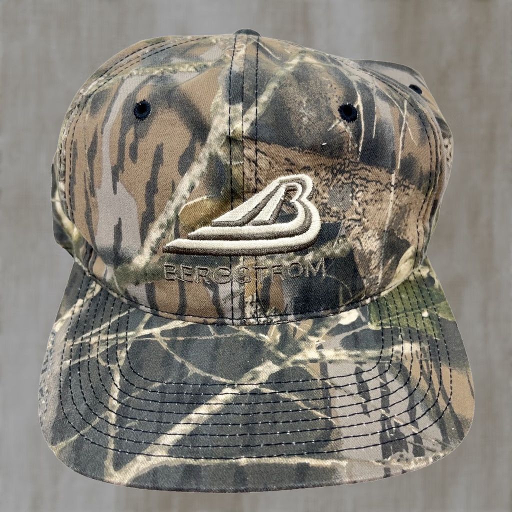 Realtree VINTAGE Bergstrom Camo SnapBack Hat Cap Turkey Hunting 90s Y2K Realtree Adult Mens Size ONE SIZE - 1 Thumbnail