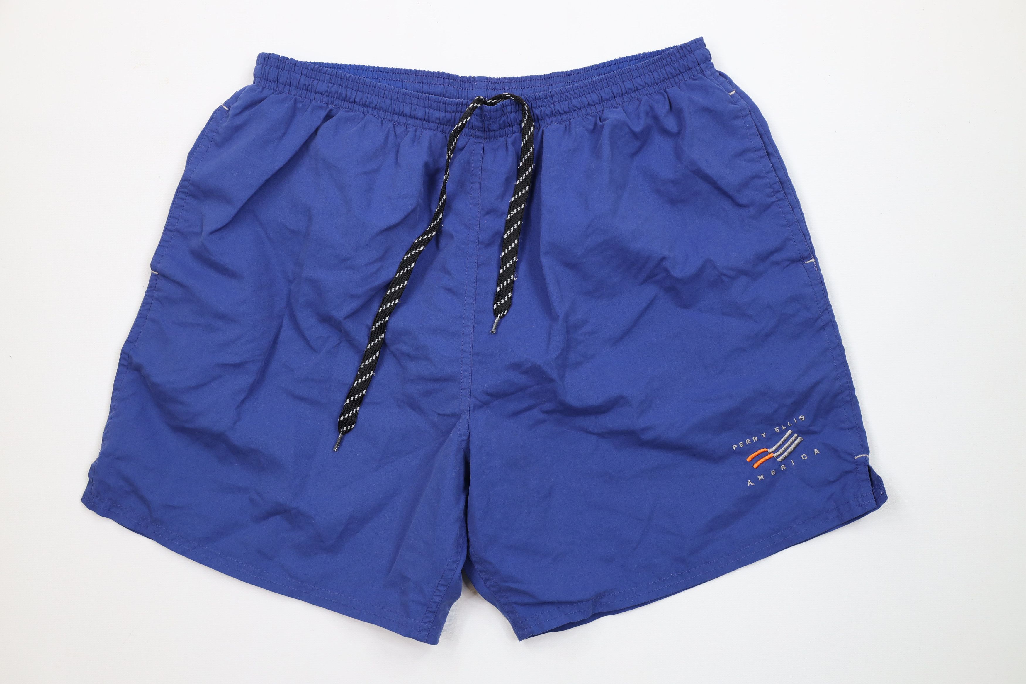 Vintage Vintage 90s Perry Ellis America Spell Lined Shorts Trunks Size US 34 / EU 50 - 1 Thumbnail