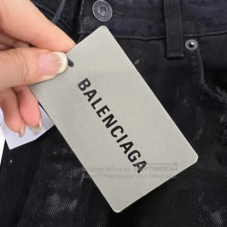 Balenciaga Balenciaga Black Distressed Denim Jeans. Size US 26 / EU 42 - 4 Thumbnail