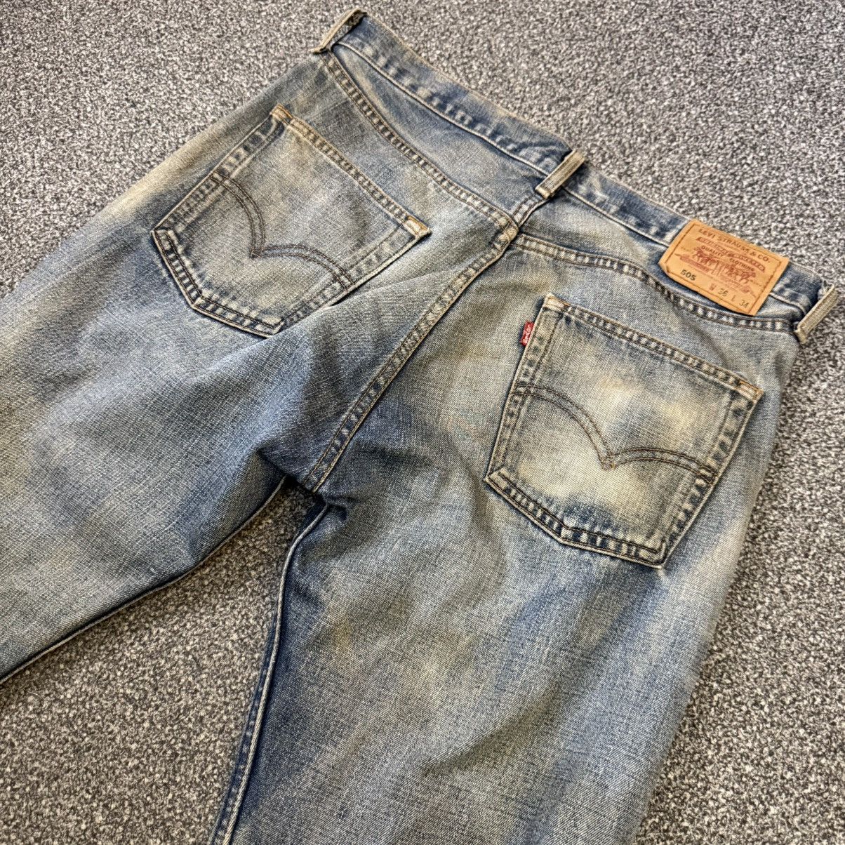 If Six Was Nine 🔥🇯🇵 Vintage Japanese Levis 505 Distressed Denim Size US 36 / EU 52 - 4 Thumbnail