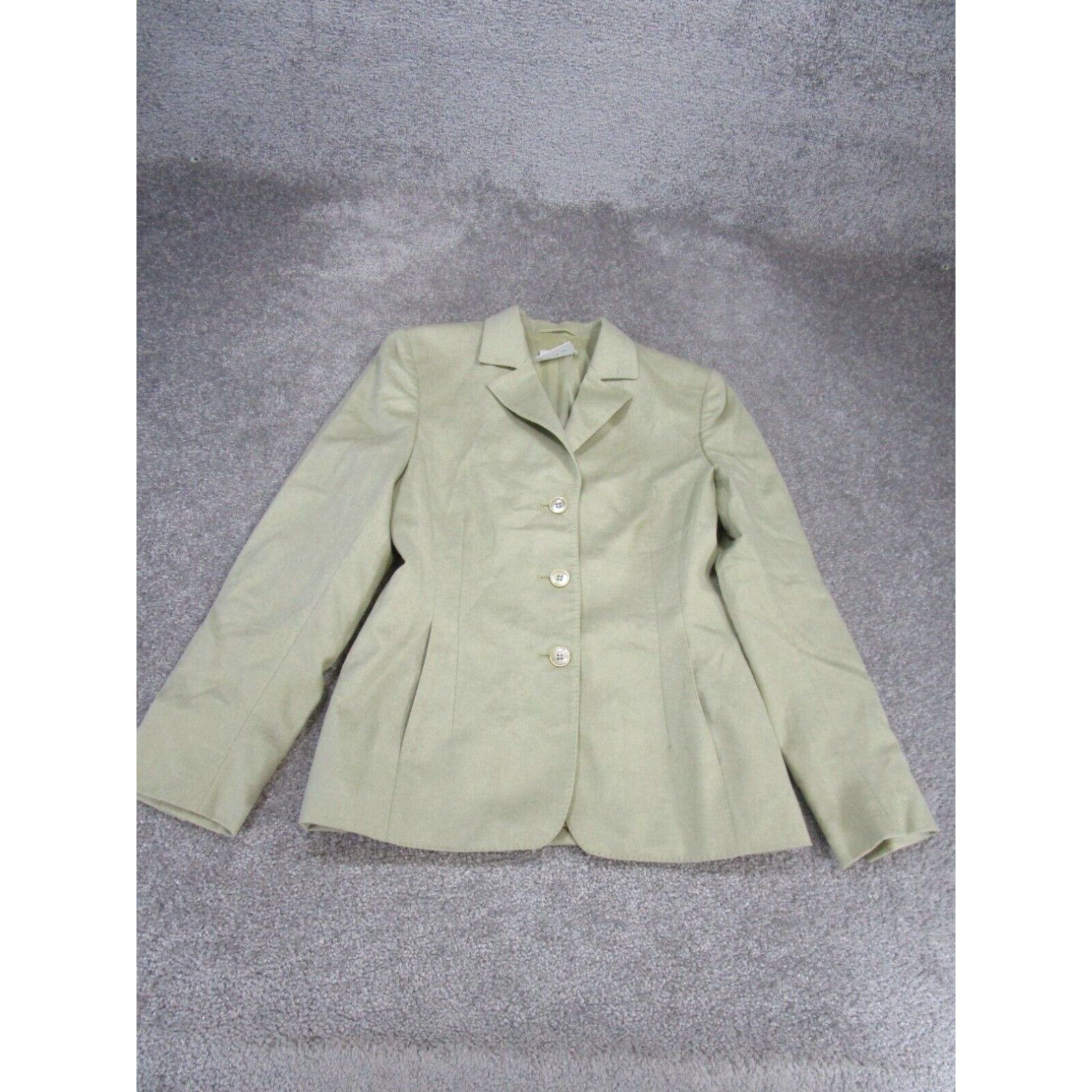 image of Akris Blazer Womens 6 Beige Cashmere Silk Blend Single Breasted in White (Size Medium)