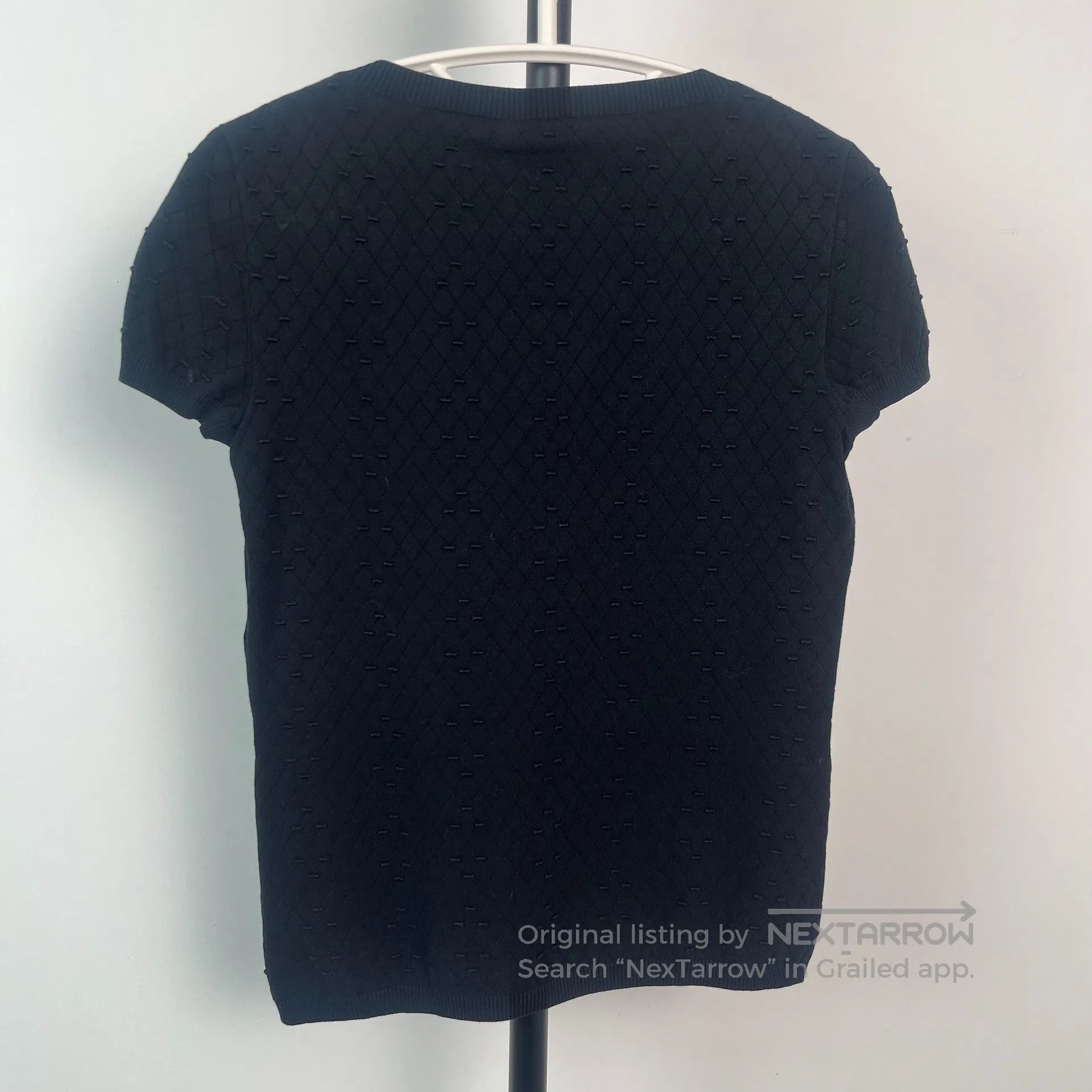 Chanel Chanel Black crew-neck patterned short-sleeve shirt, size Size XXS / US 00 / IT 34 - 2 Thumbnail