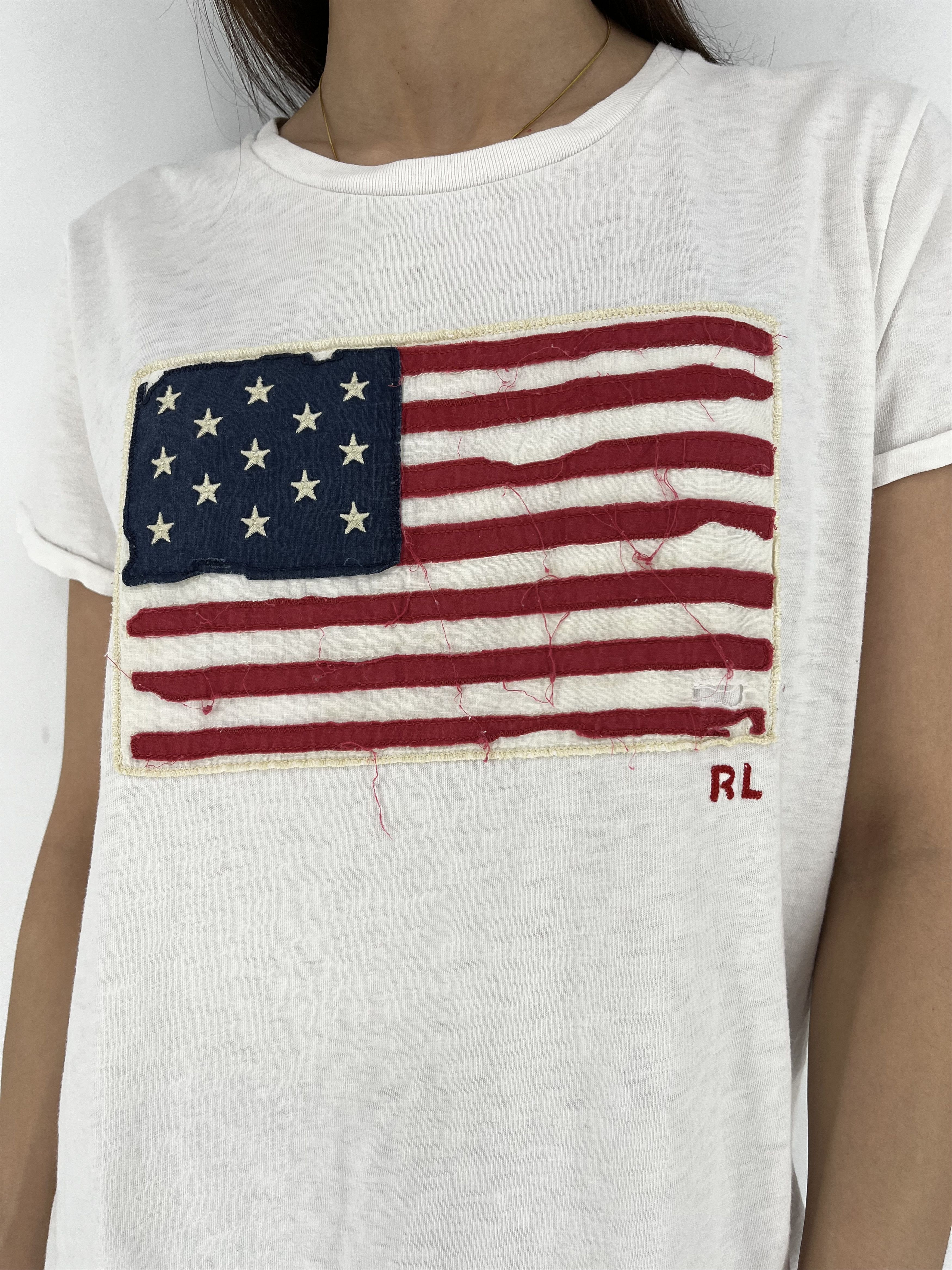 Polo Ralph Lauren Ralph Lauren White cotton crew-neck T-shirt with flag patch Size L / US 10 / IT 46 - 6 Thumbnail