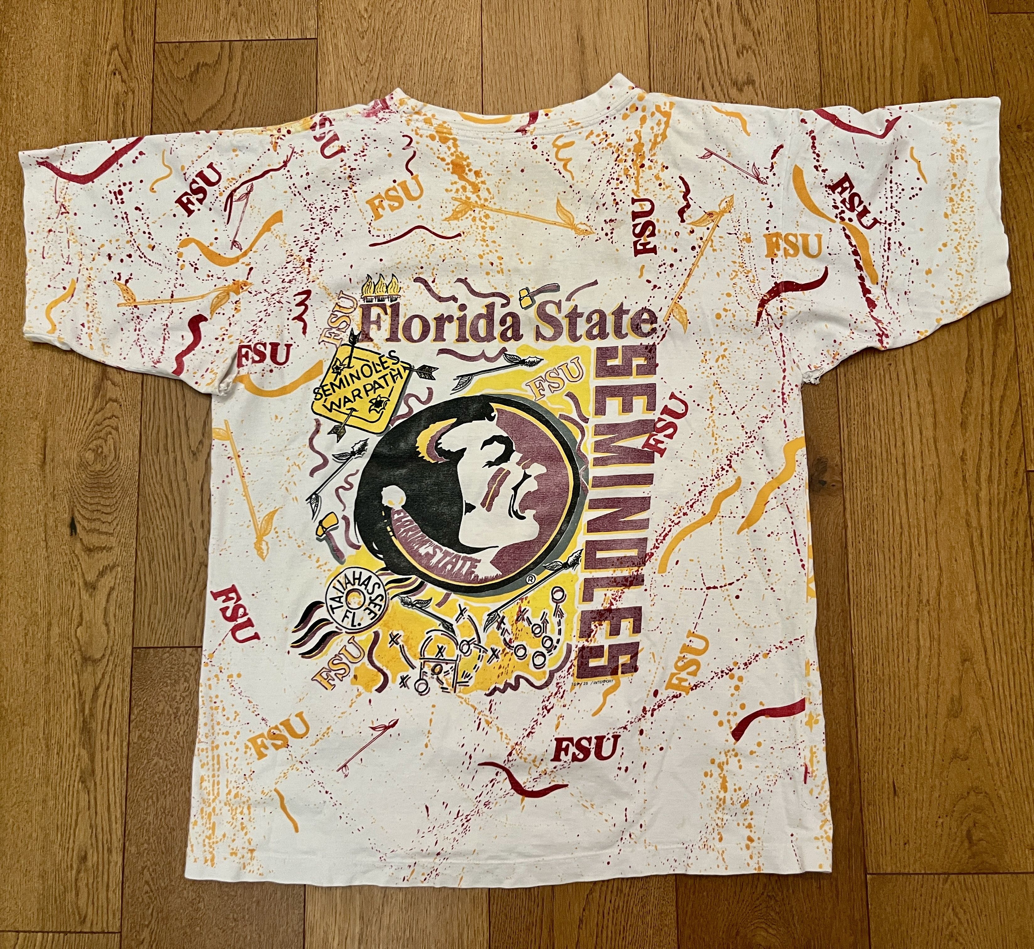 Other Vintage 90s FSU Seminoles All Over Print Thrashed AOP Tee Size US XL / EU 56 / 4 - 4 Thumbnail