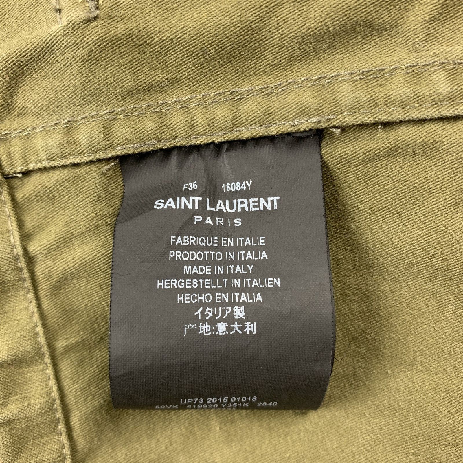 Saint Laurent Paris SAINT LAURENT Spring 2016 Size 6 Olive & Black Cotton Vest Size M / US 6-8 / IT 42-44 - 6 Thumbnail