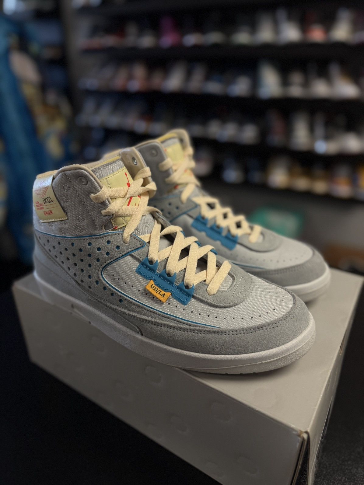 Jordan Brand × Nike Jordan 2 High Top Union Size 9 Blue Clean W Box Size US 9 / EU 42 - 3 Thumbnail
