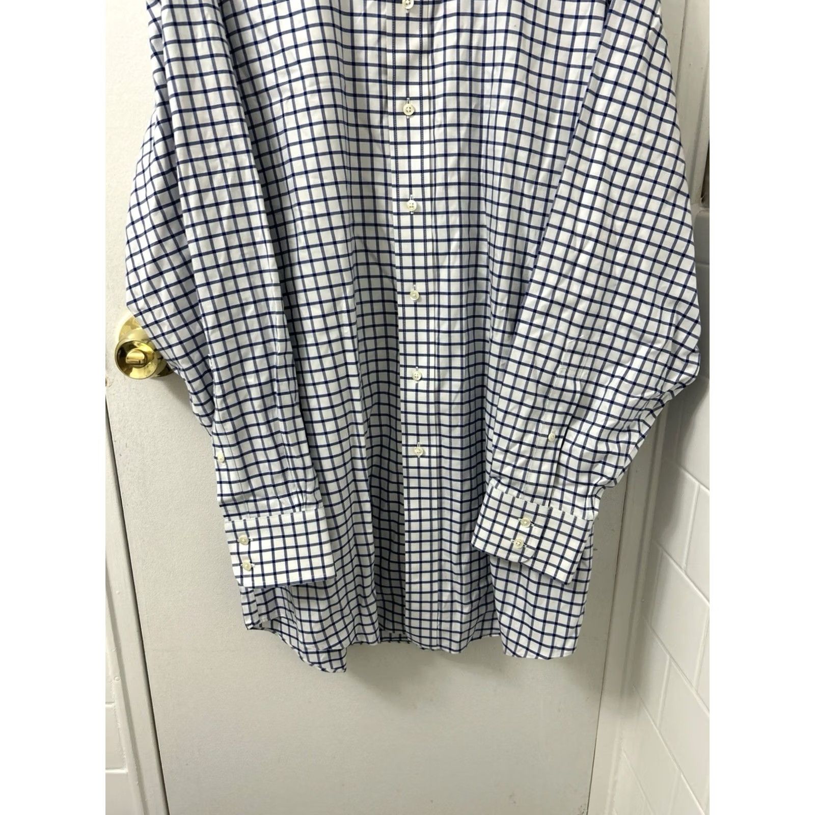 Brooks Brothers Brooks Brothers Shirt Mens 17 Blue Plaid Madison Fit Supima Non Iron Stretch Dress Shirt Size US XL / EU 56 / 4 - 3 Thumbnail