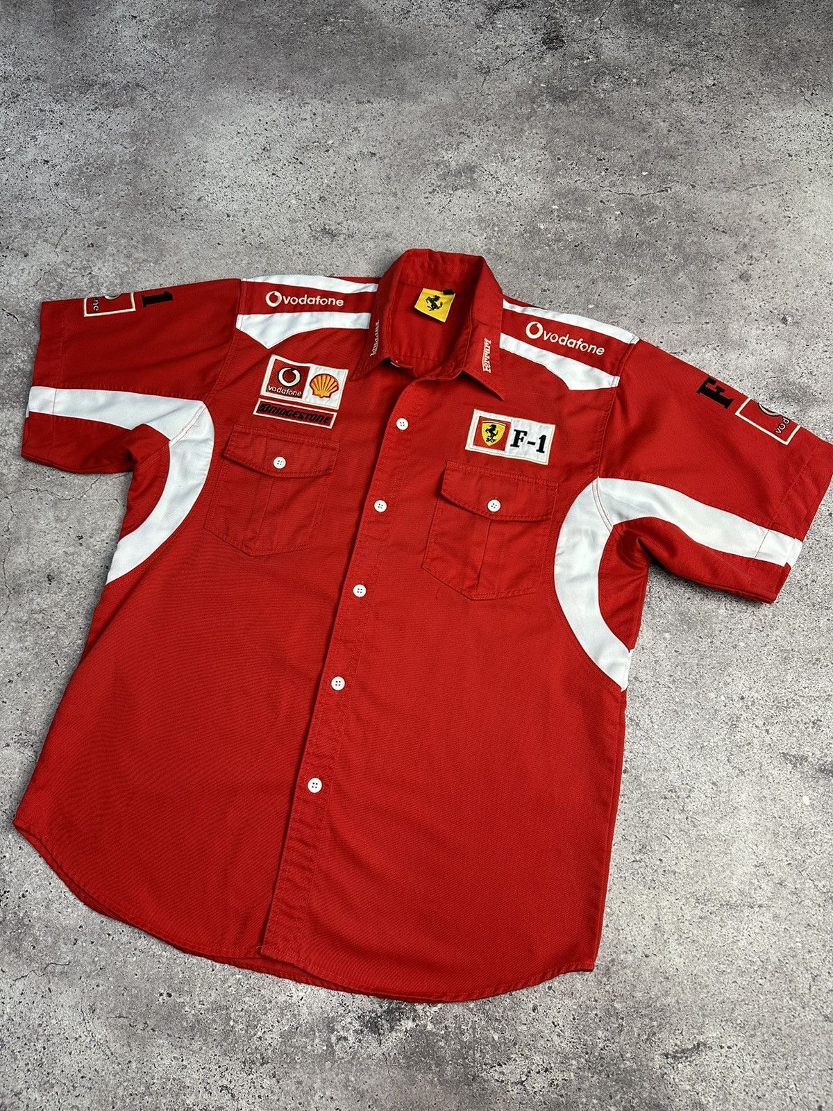 Ferrari × Vintage Vintage Ferrari Y2K Racing Jersey Shirt Formula Archival F-1 Size US XL / EU 56 / 4 - 4 Thumbnail