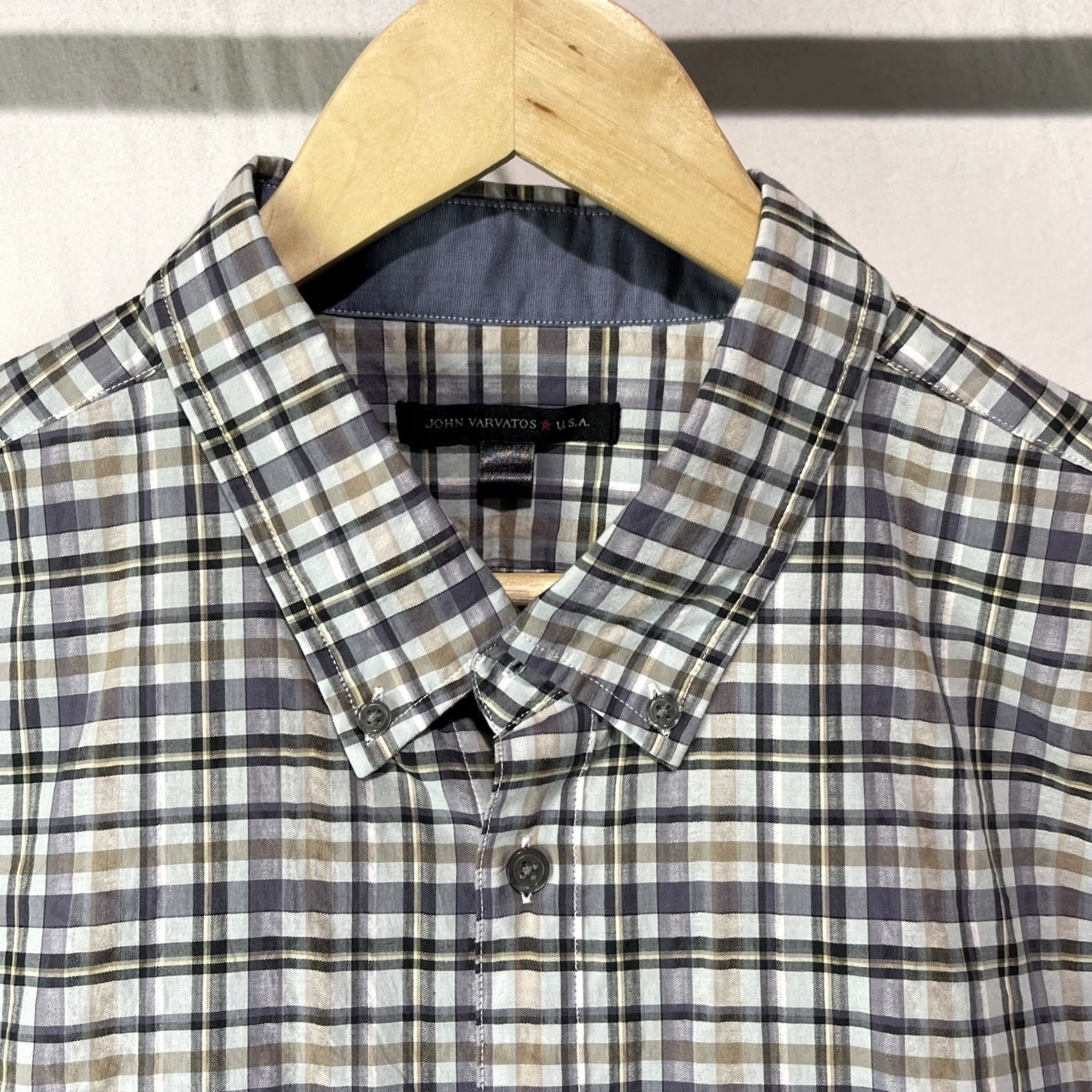 John Varvatos John Varvatos Shirt Mens 2XL XXL Purple Button Down Checked Long Sleeve Pocket Size US XXL / EU 58 / 5 - 2 Thumbnail