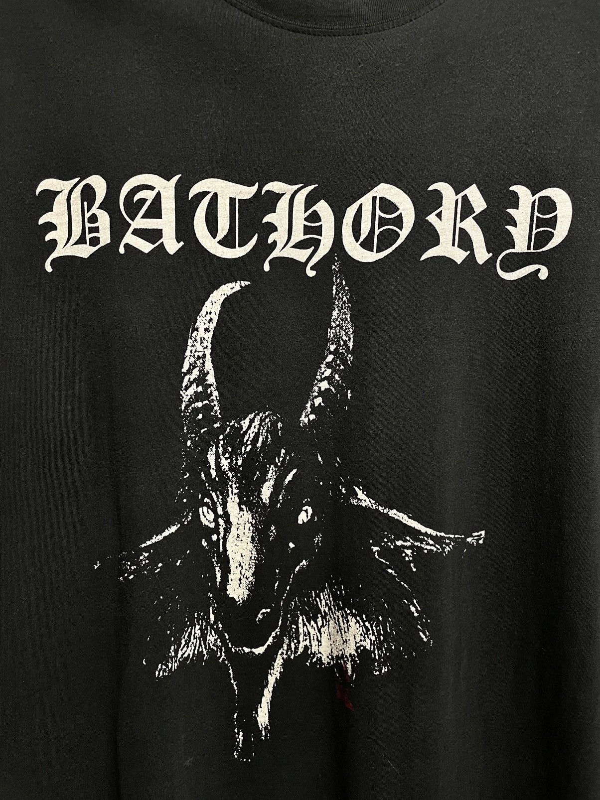 Band Tees Vintage 00s Bathory Goat Black Metal Band Faded T-Shirt Size US XL / EU 56 / 4 - 6 Thumbnail