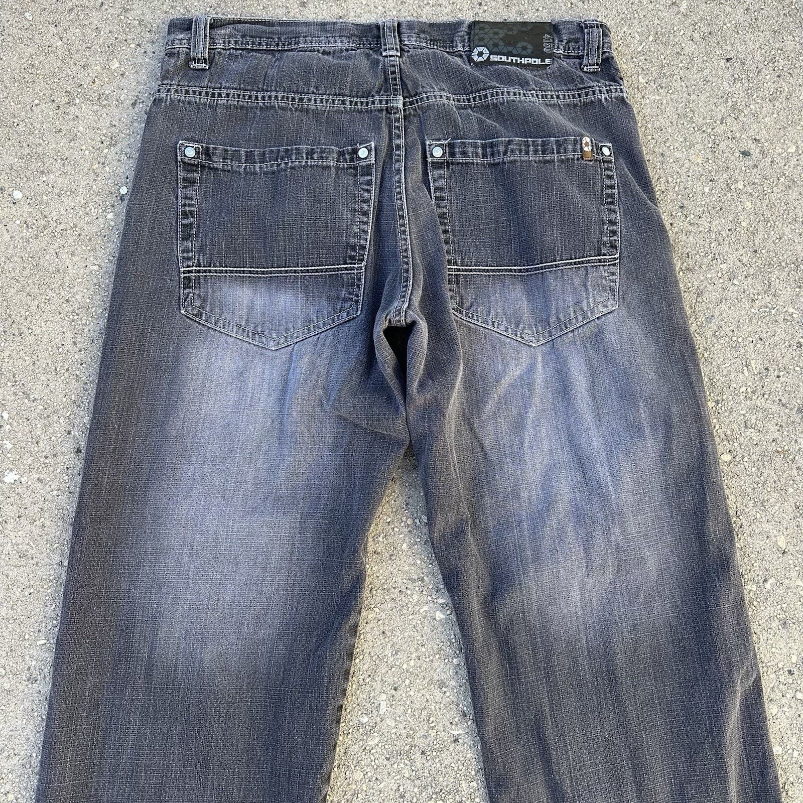 Southpole × Vintage Vintage Y2K Southpole Faded Black Baggy Denim Jeans 38x32 Size US 38 / EU 54 - 5 Thumbnail