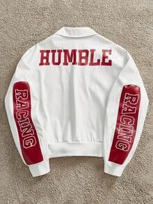 Other “HUMBLE” Racing Varsity Jacket – Red & White 🔥 Size US L / EU 52-54 / 3 - 3 Thumbnail