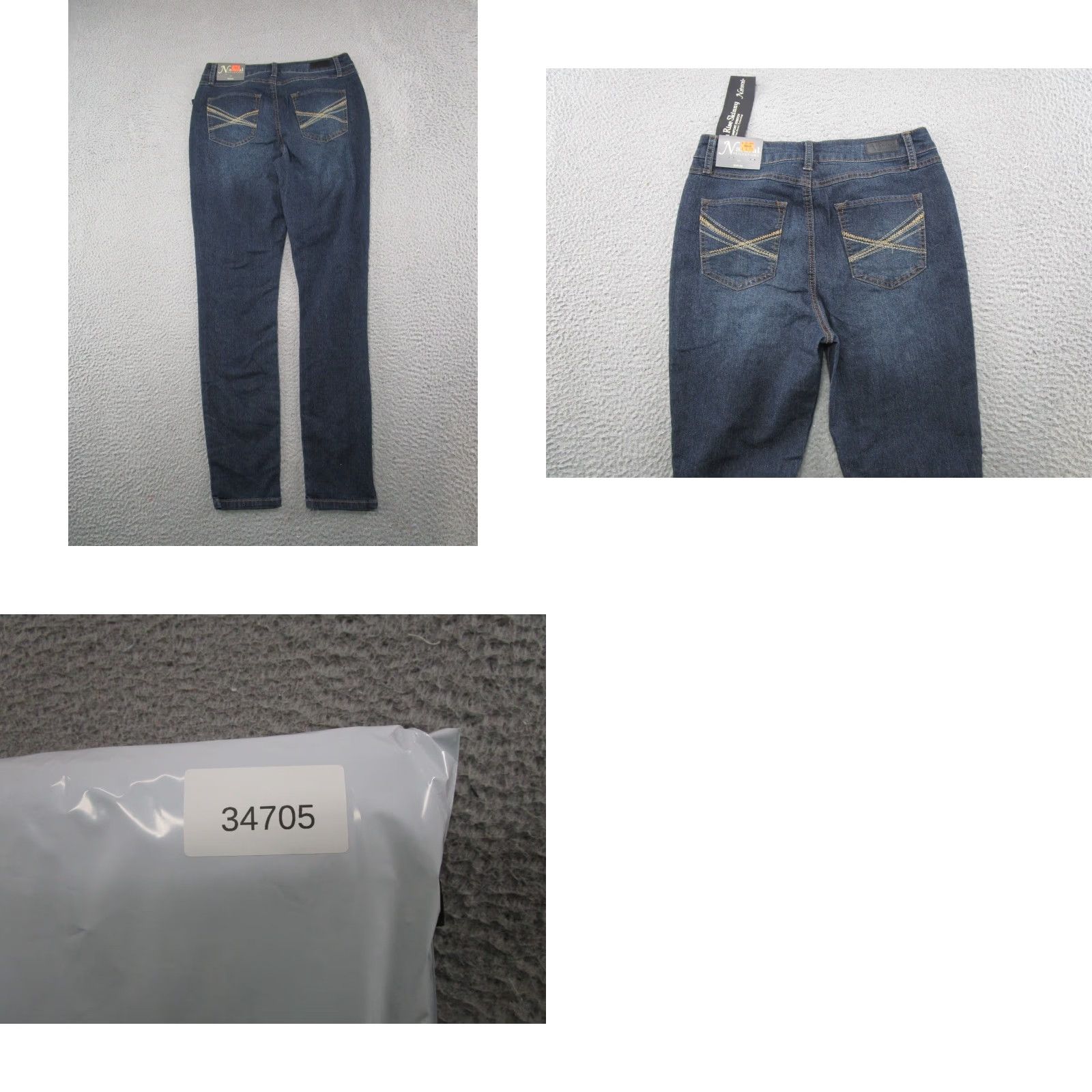 Vintage Natural Reflections Women's High Rise Skinny Dark Wash Stretch Jeans SZ 10A NEW Size 32" / US 10 / IT 46 - 9 Thumbnail
