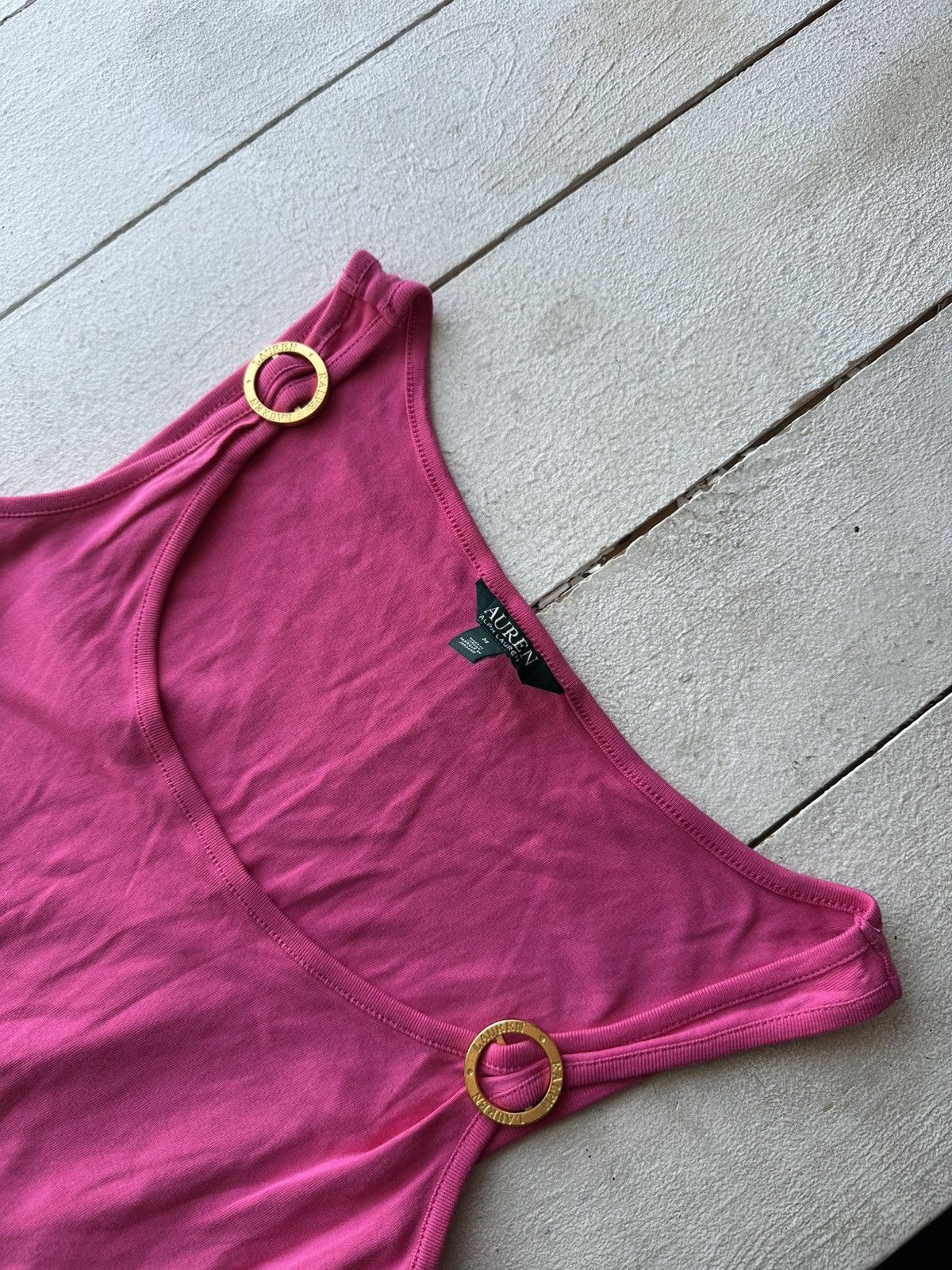 Vintage 🚨VNTG LAUREN RALPH LAUREN PINK TANK TOP CENTRAL LOGO Size M / US 6-8 / IT 42-44 - 2 Thumbnail