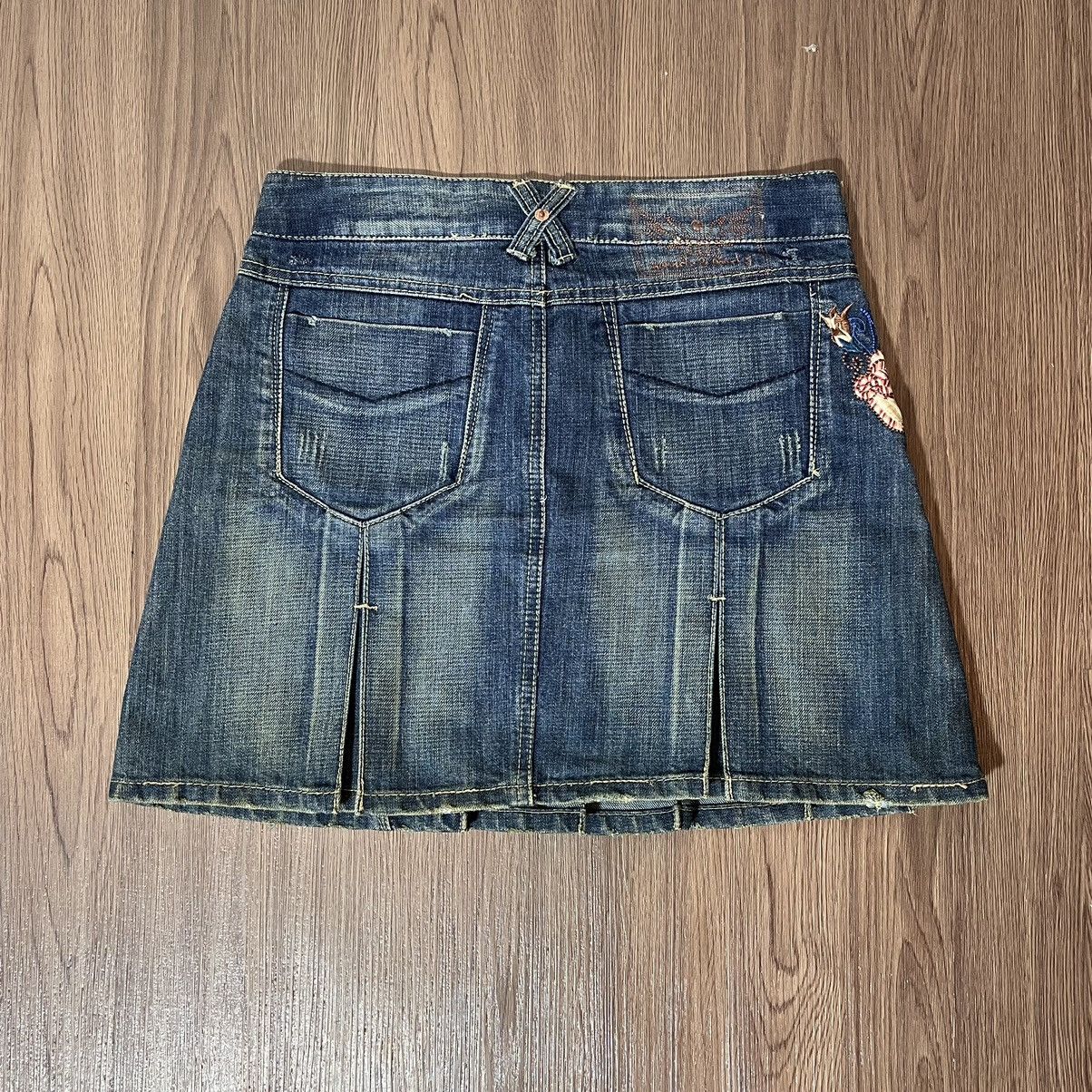 Beauty Beast × Jimi Hendrix Basic House Y2K Hendrix Woodstock Emboirdery Mini Skirt Size 30" / US 8 / IT 44 - 2 Thumbnail
