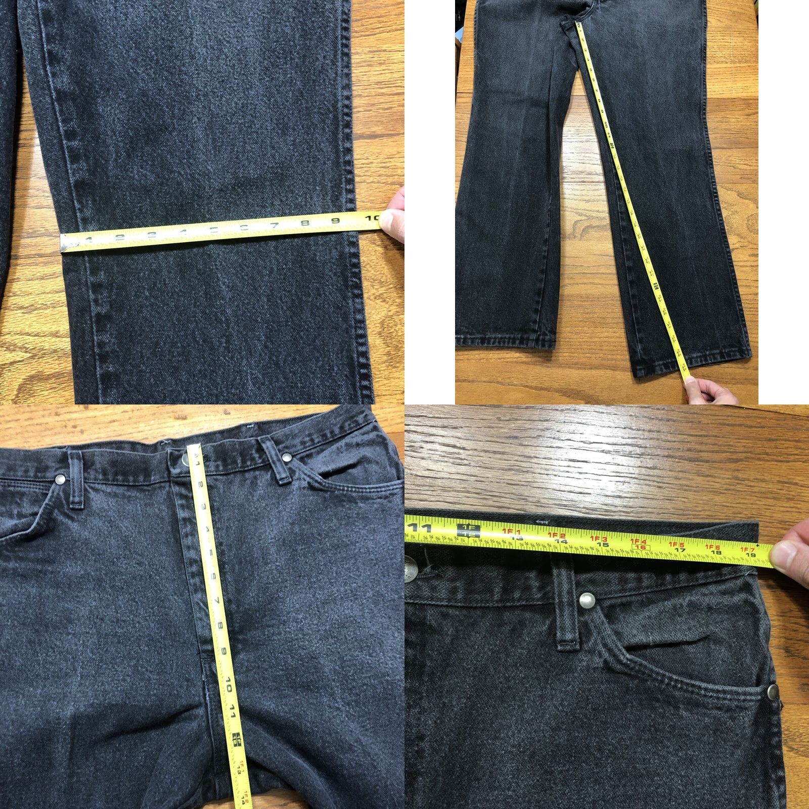 Wrangler VINTAGE Wrangler Cowboy Cut Jeans 38x30 Black Denim Slim Fit 5-Pocket USA Logo Cowboy Cut 933 Mens Size US 38 / EU 54 - 8 Thumbnail