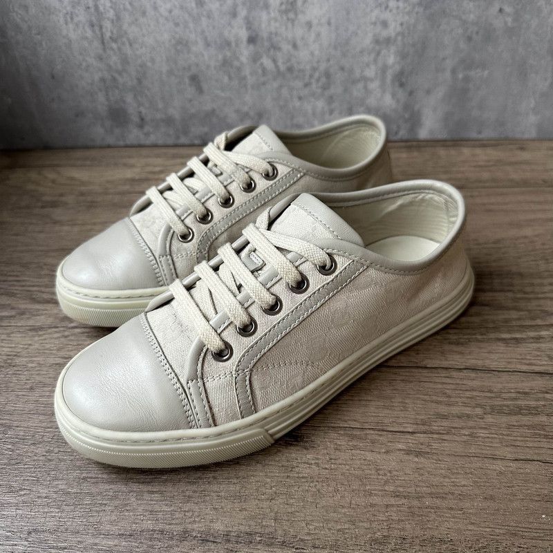Gucci Gucci GG Canvas White Low-Top Sneakers -2508 Size US 4 / IT 34 - 1 Thumbnail
