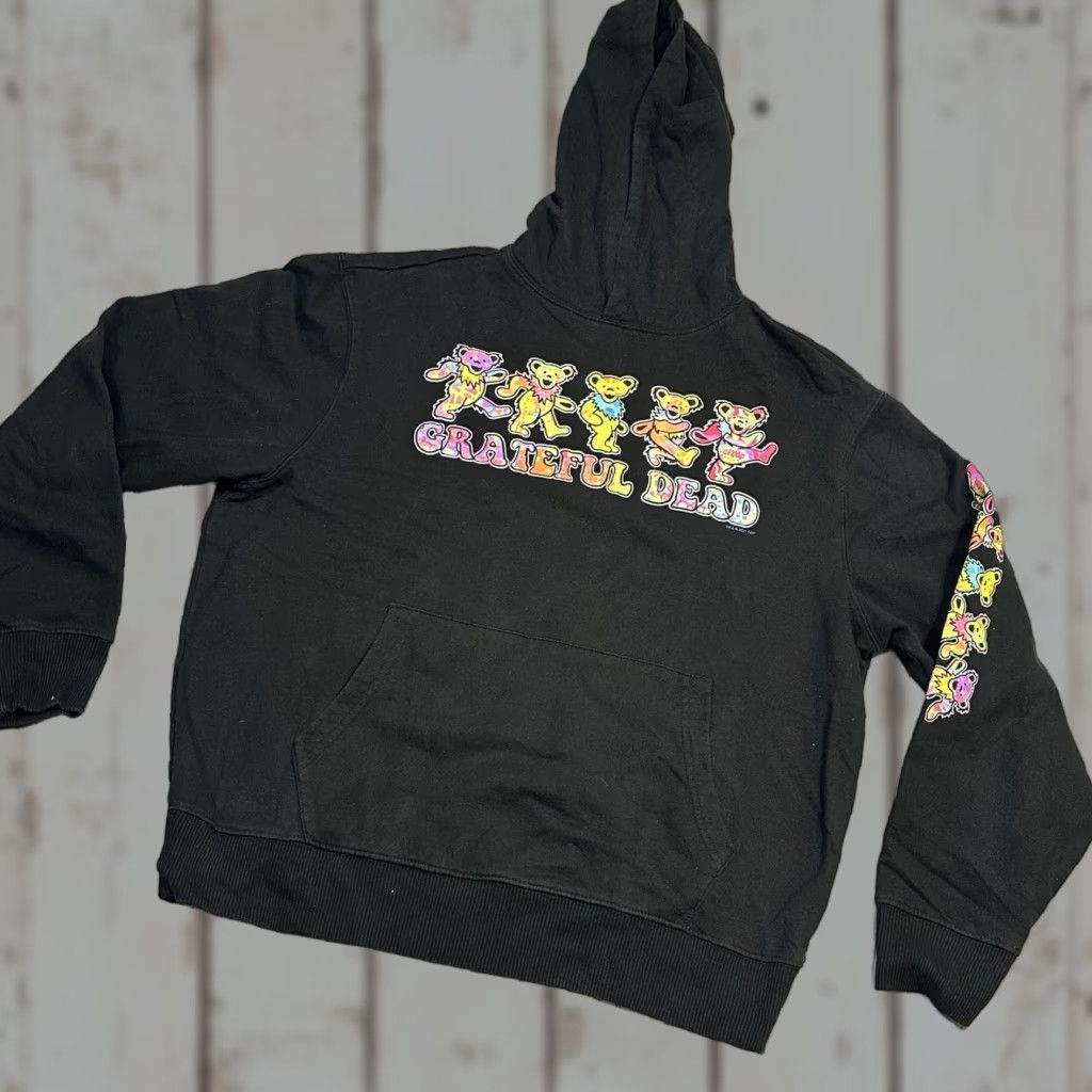 KangaROOS Grateful Dead Hoodie Mens M Black Kangaroo Pocket Sleeve Hit Graphic Print Front Logo Crew Neck Kangaroo Pocket Size US M / EU 48-50 / 2 - 1 Thumbnail