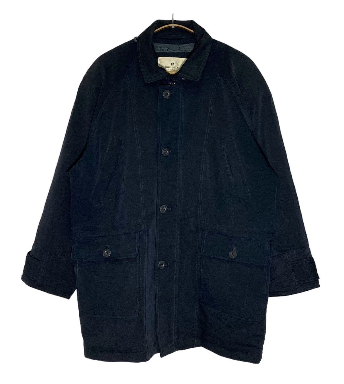 ジャケット・アウター PIERRE BALMAIN PARIS Pierre BALMAIN Golden Line Black Leather Button-Up Jacket L
