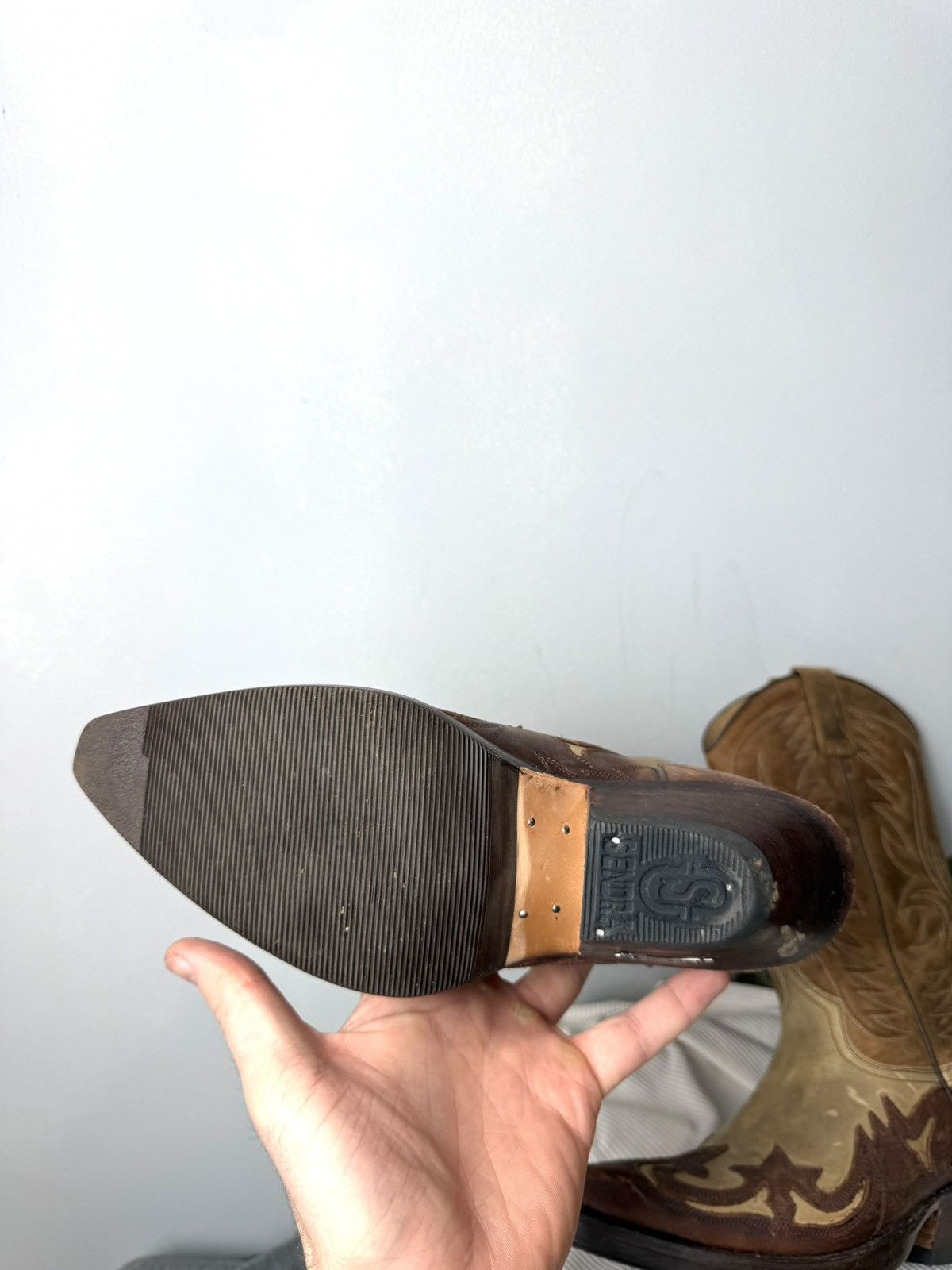 Cowboy Equipment 💥Rare! Vintage Sendra Western Leather Cowboy Boots Size US 6 / IT 36 - 14 Thumbnail