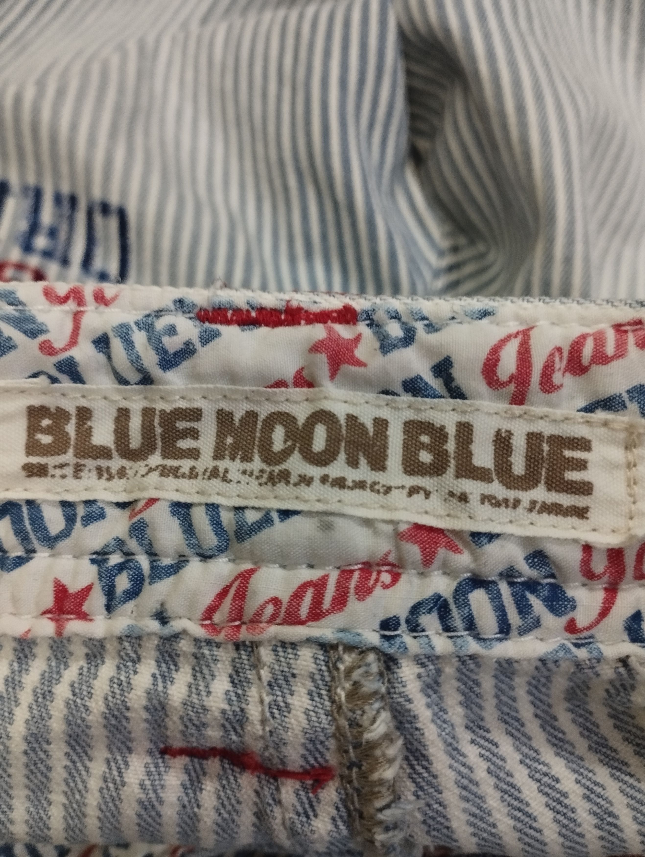 Tete Homme Japan Hickory Stripe Embroidery Cargo Blue Moon Blue Jeans Size US 32 / EU 48 - 12 Thumbnail