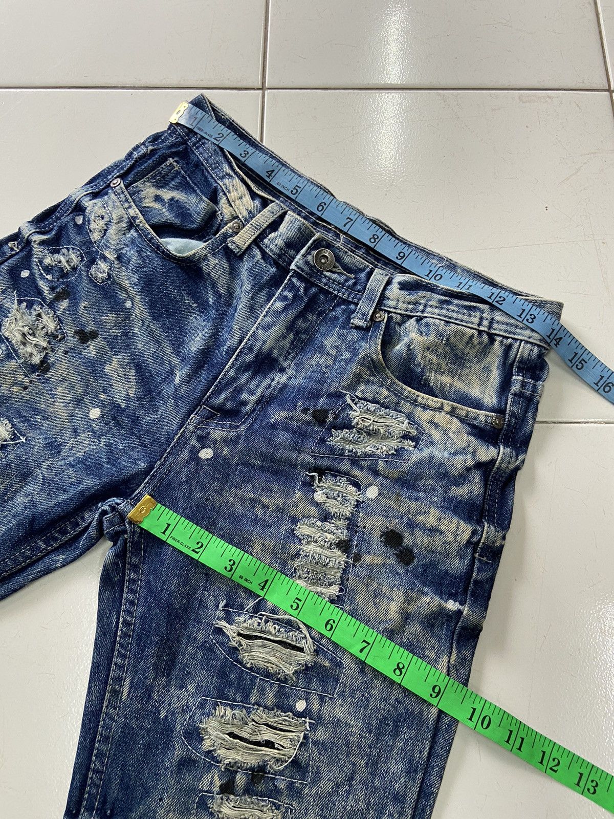 If Six Was Nine ROAD NARROWS DISTRESSED PAINTED STYLE DENIM JEANS Size US 28 / EU 44 - 13 Thumbnail