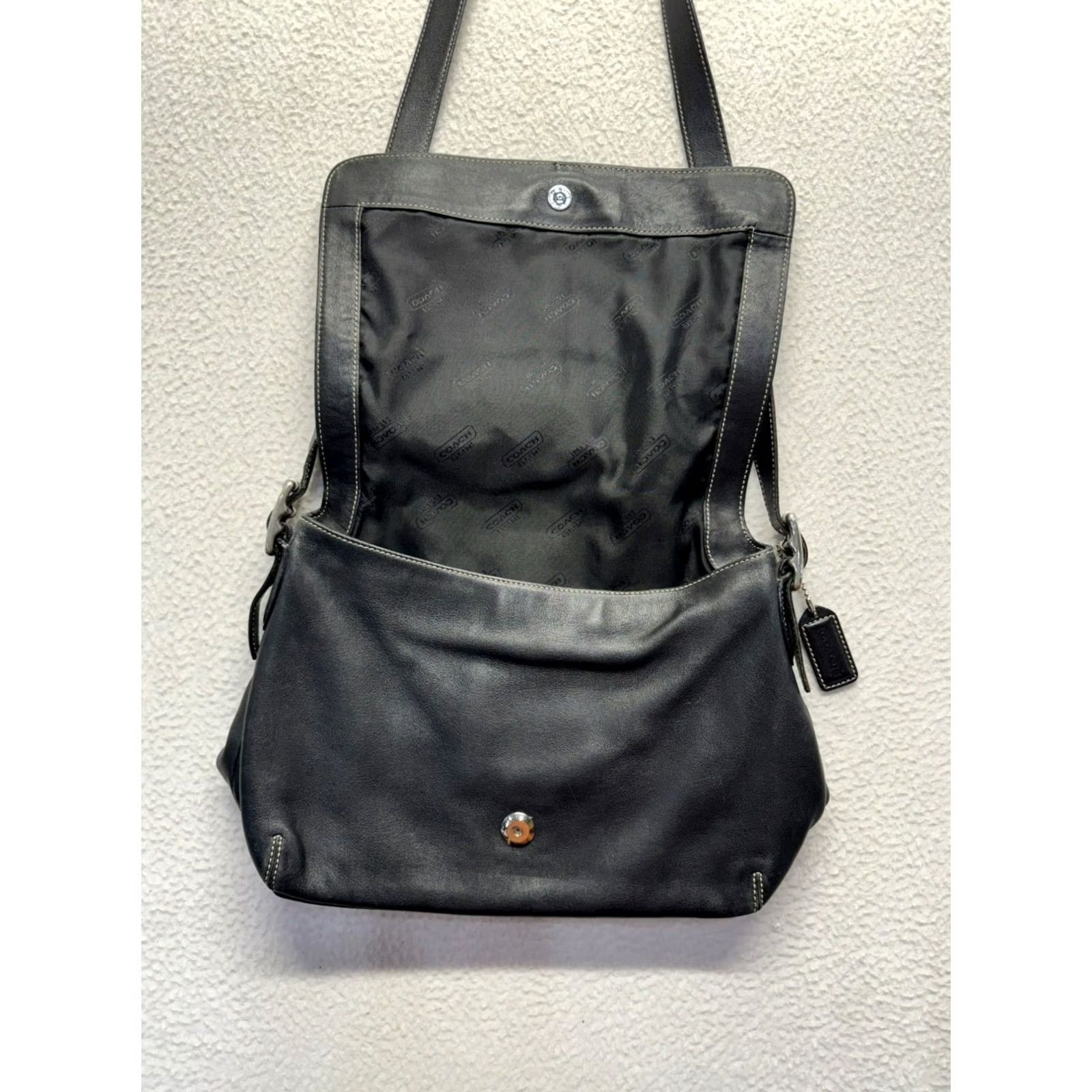 Coach Coach Hampton Crossbody Purse Black Leather 4in 10 1/4in 5606 Women Size ONE SIZE - 5 Thumbnail
