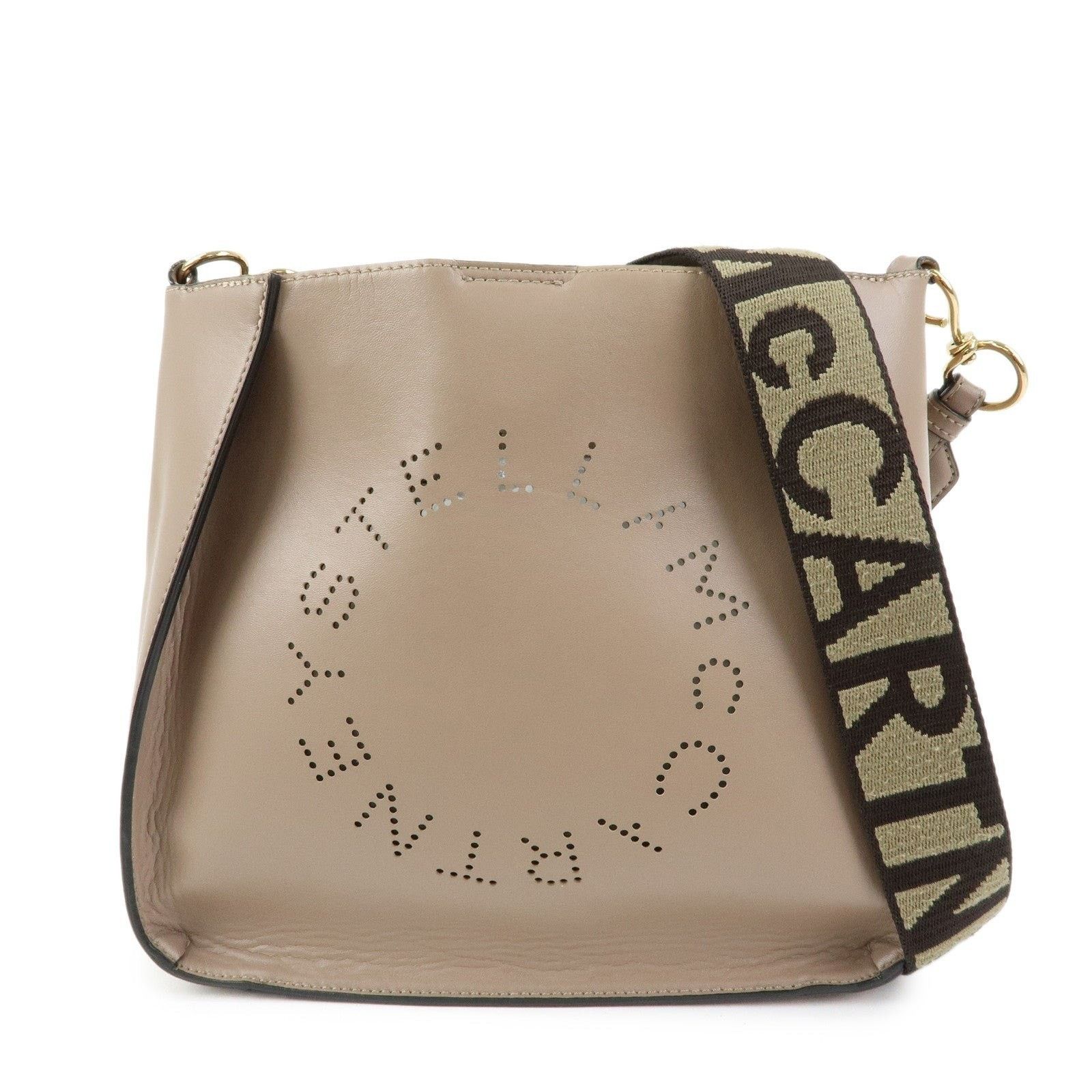 Stella McCartney Stella McCartney Logo Faux Leather Shoulder Bag Beige Size ONE SIZE - 1 Thumbnail