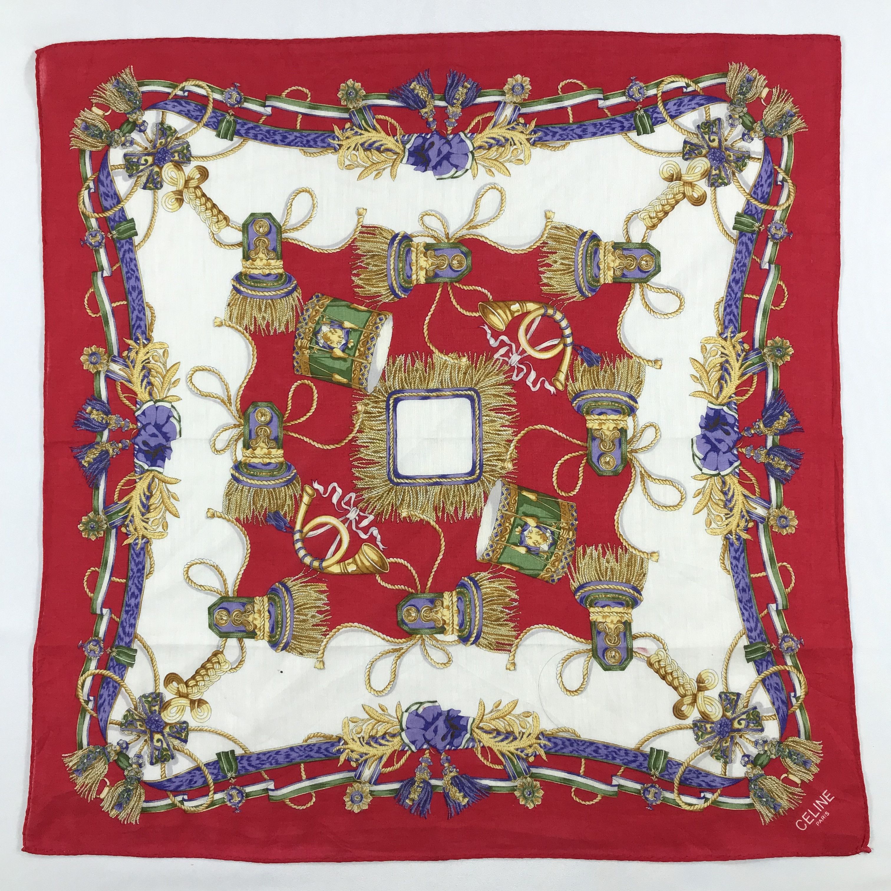 Celine × Vintage Celine Bandana / Handkerchief / Neckerchief - S2467 Size ONE SIZE - 1 Thumbnail