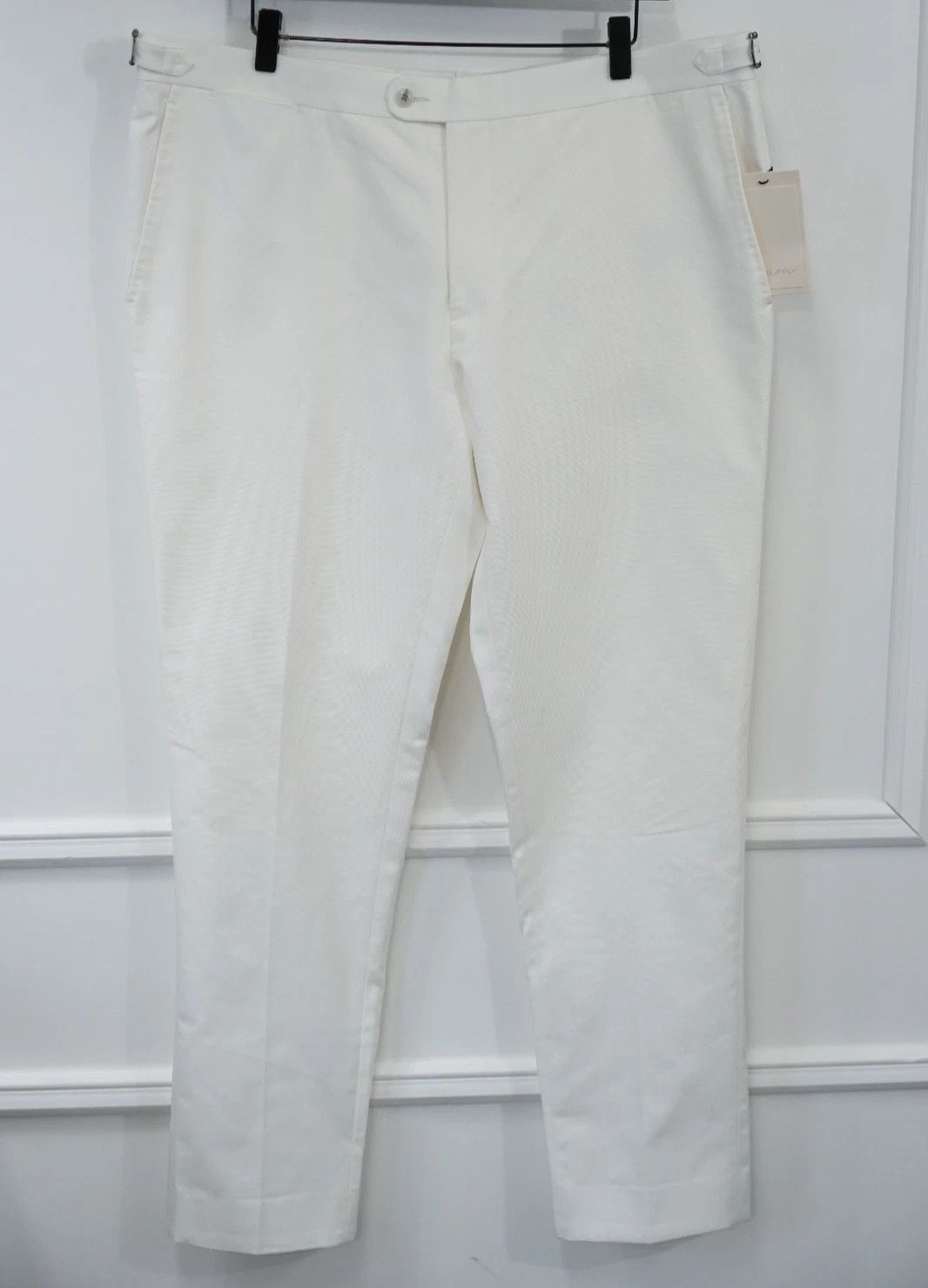 Men Suitsupply Pants Brescia Cotton White Size UK/US42