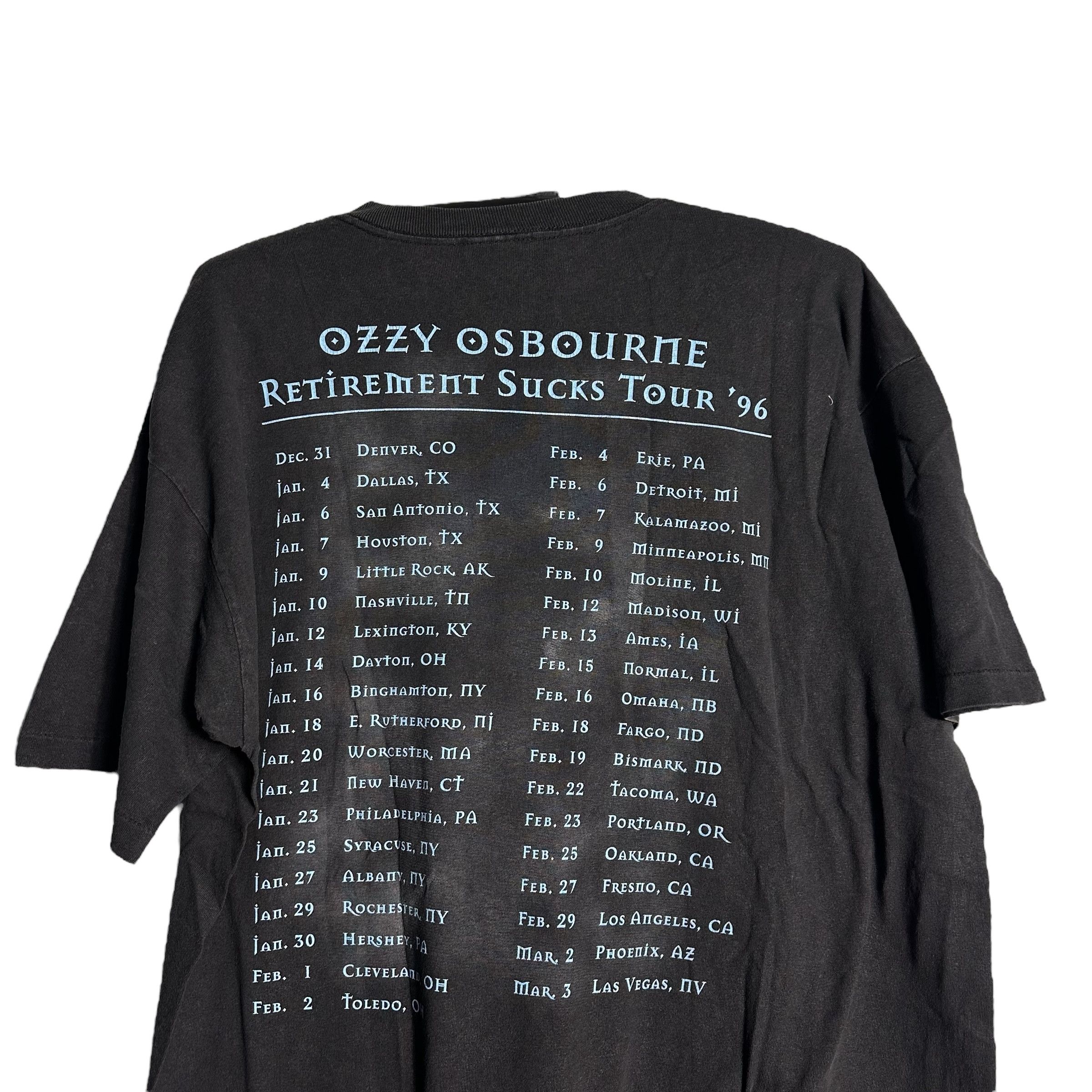 Band Tees 🔥RARE🔥Vintage Ozzy Osbourne USA Tour 96 Band T-shirt Size US XL / EU 56 / 4 - 5 Thumbnail