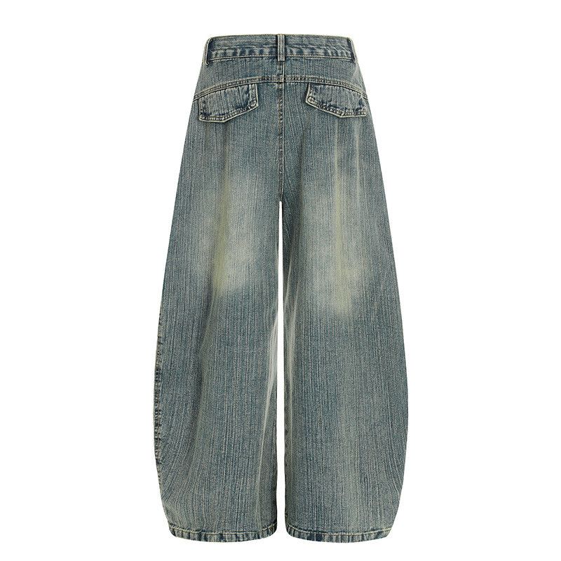 Vintage American retro patchwork loose distressed curved jeans Size US 32 / EU 48 - 2 Thumbnail