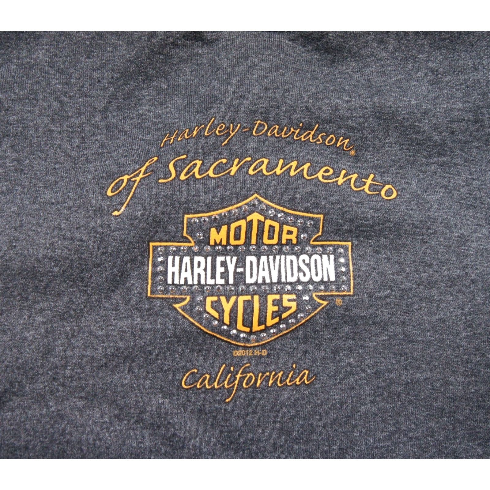 Harley Davidson Harley-Davidson Sweatshirt Womens 2X Gray Full Zip Fleece Motorcycle Bedazzled Size XXL / US 16-18 / IT 52-54 - 5 Thumbnail