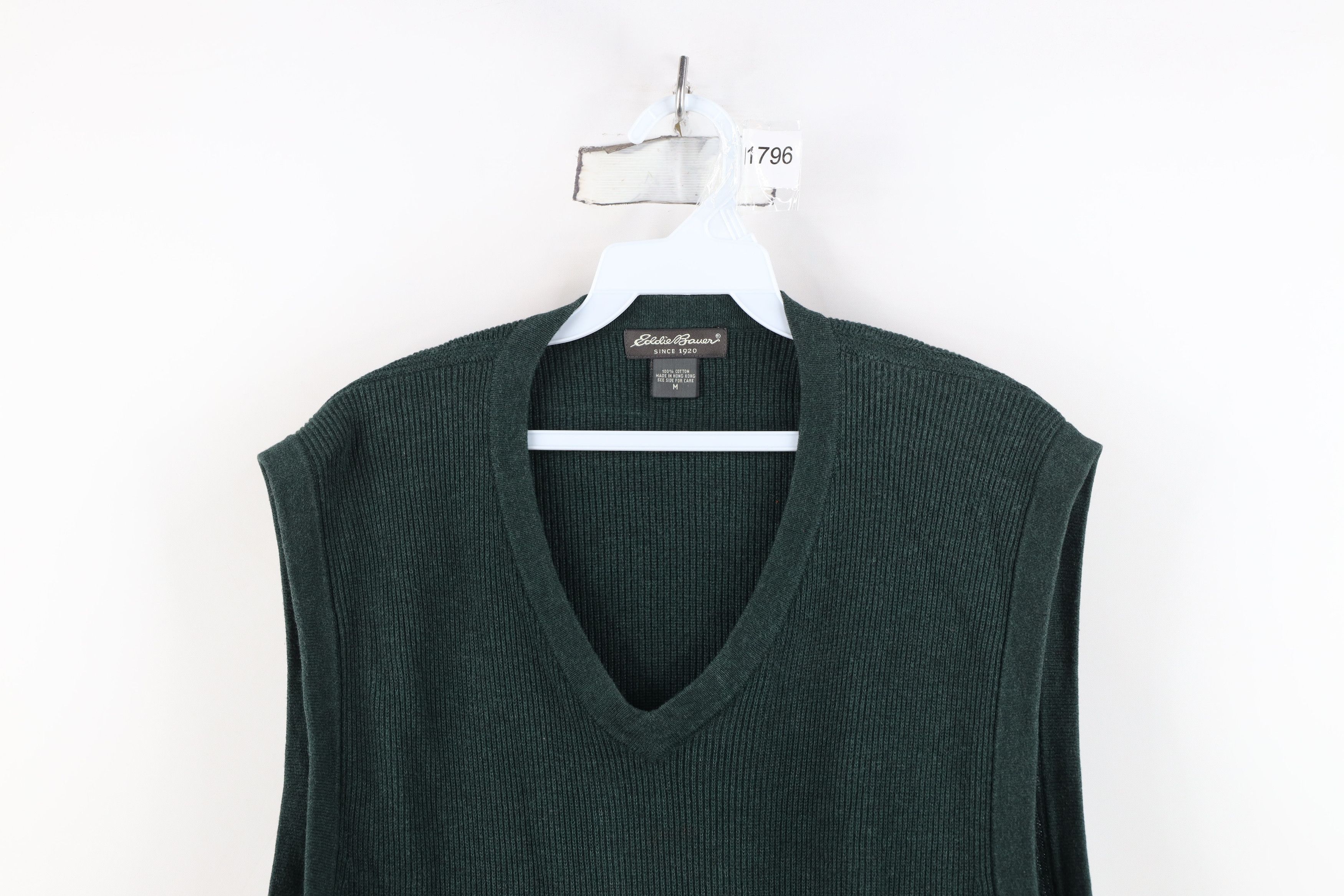 Eddie Bauer Vintage 90s Y2K Eddie Bauer Ribbed Knit Sweater Vest Green Size US M / EU 48-50 / 2 - 2 Thumbnail