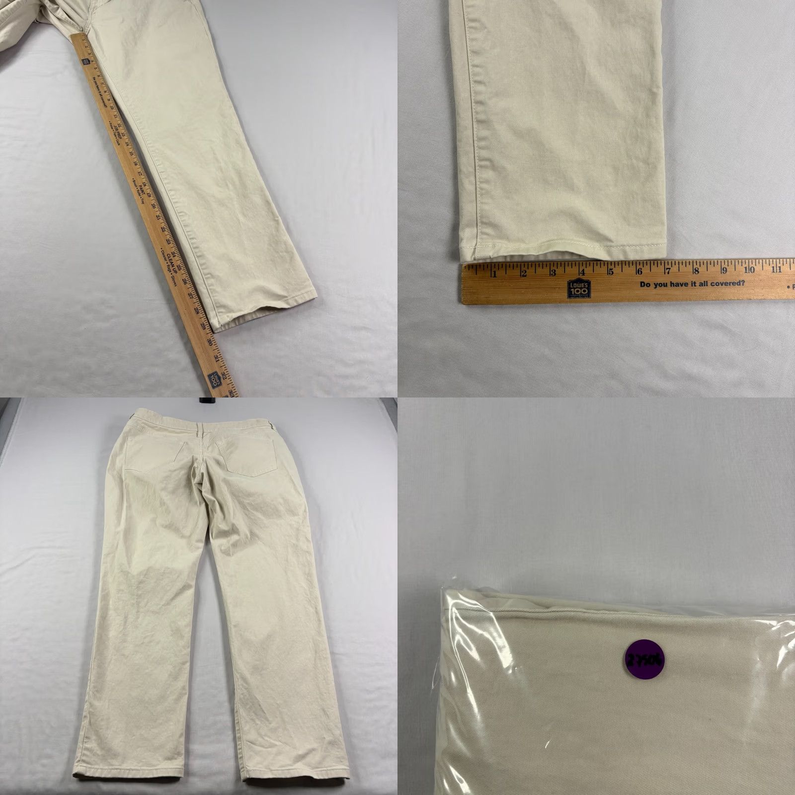 Flint And Tinder Flint and Tinder Pants Mens 34x30 Beige Chino 365 Soft Stretch Huckberry Pants Casual Cotton Flat Front Athletic Regular Inseam 30" Tapered Size US 34 / EU 50 - 8 Thumbnail
