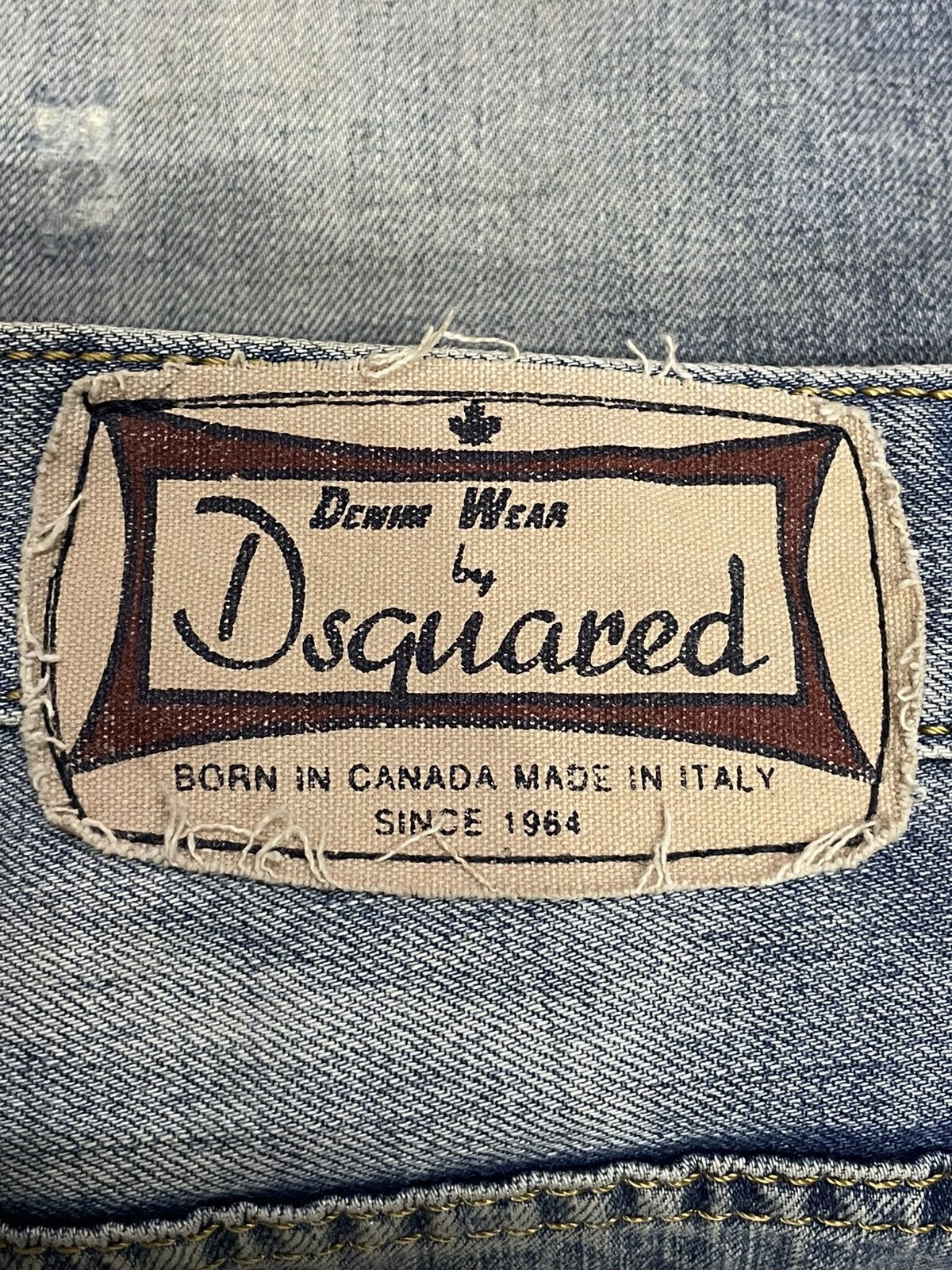 Dsquared2 × Vintage Designer Dsquared2 Canada Small Logo Denim Wih Leather Belt Size US 31 - 12 Thumbnail