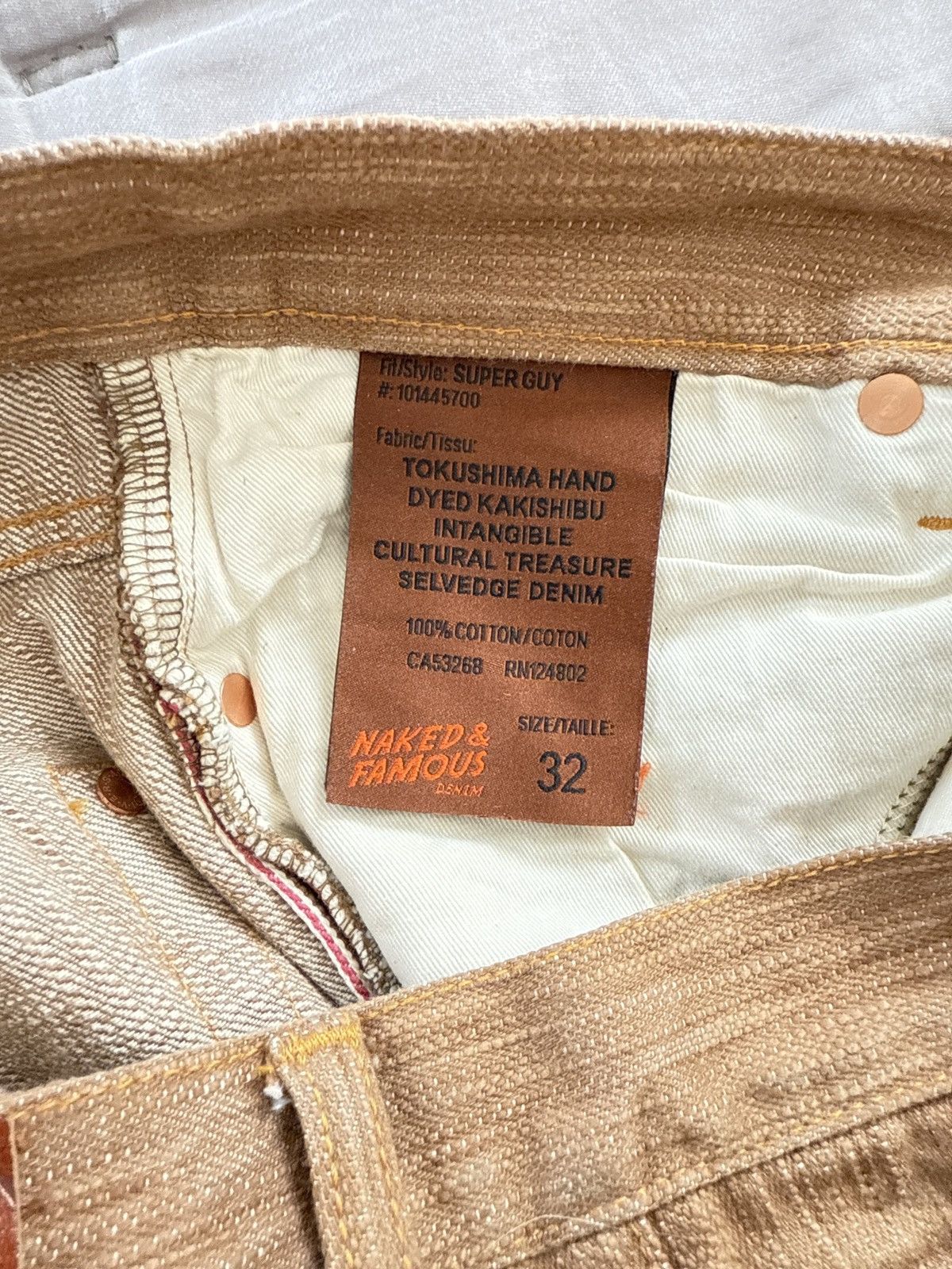 Naked & Famous Naked & Famous Tokushima Hand Dyed Kakishibu Super Guy Size US 32 / EU 48 - 2 Thumbnail