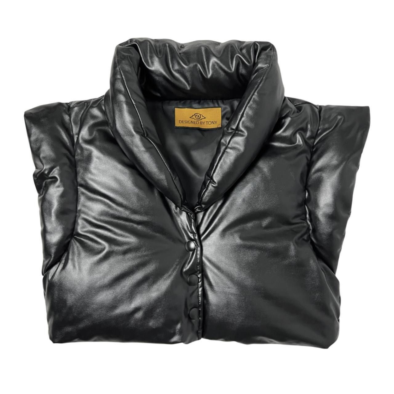 Designer cropped leather puffer jacket Size S / US 4 / IT 40 - 1 Thumbnail