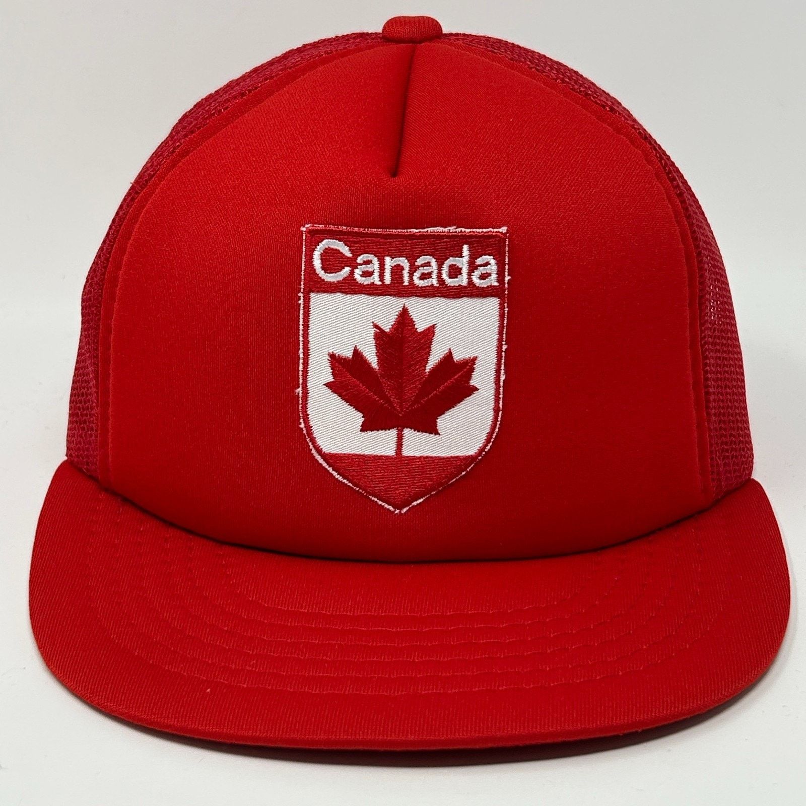 Vintage Vintage 80s Canadian Trucker Hat Baseball Cap Red Canada Size ONE SIZE - 1 Thumbnail