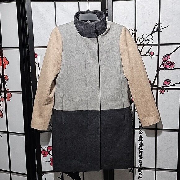 J.Crew J. Crew Colorblock Funnel Neck Coat Wool Jacket Size 4 Size S / US 4 / IT 40 - 4 Thumbnail