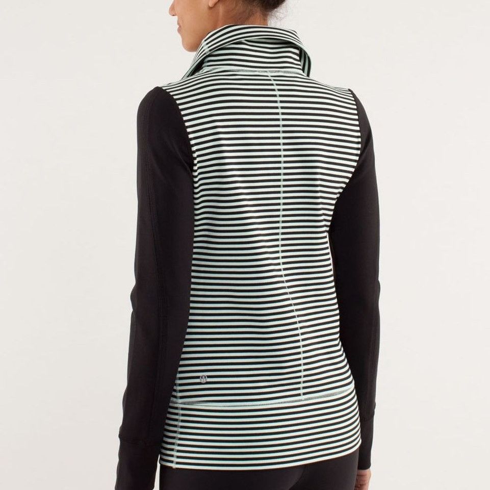 Lululemon Lululemon Daily Yoga Jacket Mint Black Stripe LUON Size 4 Size S / US 4 / IT 40 - 4 Thumbnail
