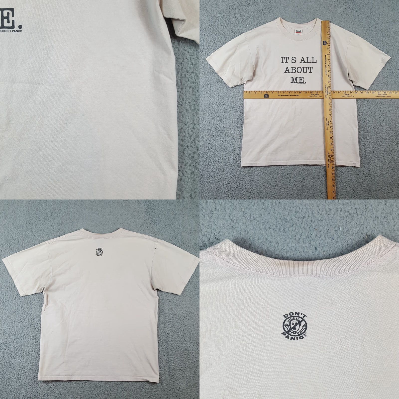 Anvil VINTAGE Anvil Y2K Attitude Funny Grunge T-Shirt Men's M Beige 90s 2000s Retro Size US M / EU 48-50 / 2 - 8 Thumbnail