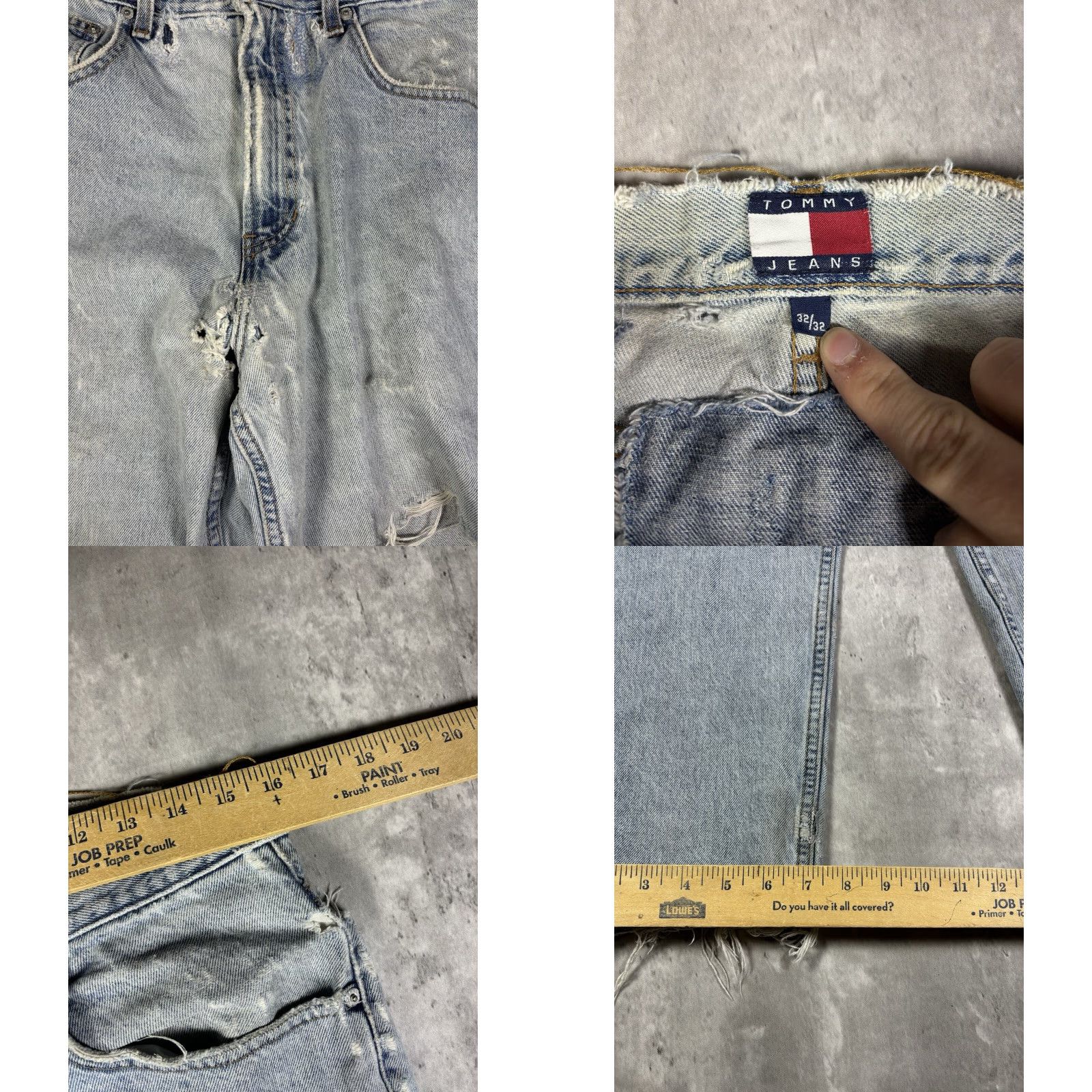 Tommy Hilfiger Vintage Tommy Hilfiger Jeans Distressed Baggy Fit Light Wash 32x32 Men Jeans blue 90s Relaxed Denim Cotton Logo Zipper Button 32in inseam Mens Size US 32 / EU 48 - 8 Thumbnail